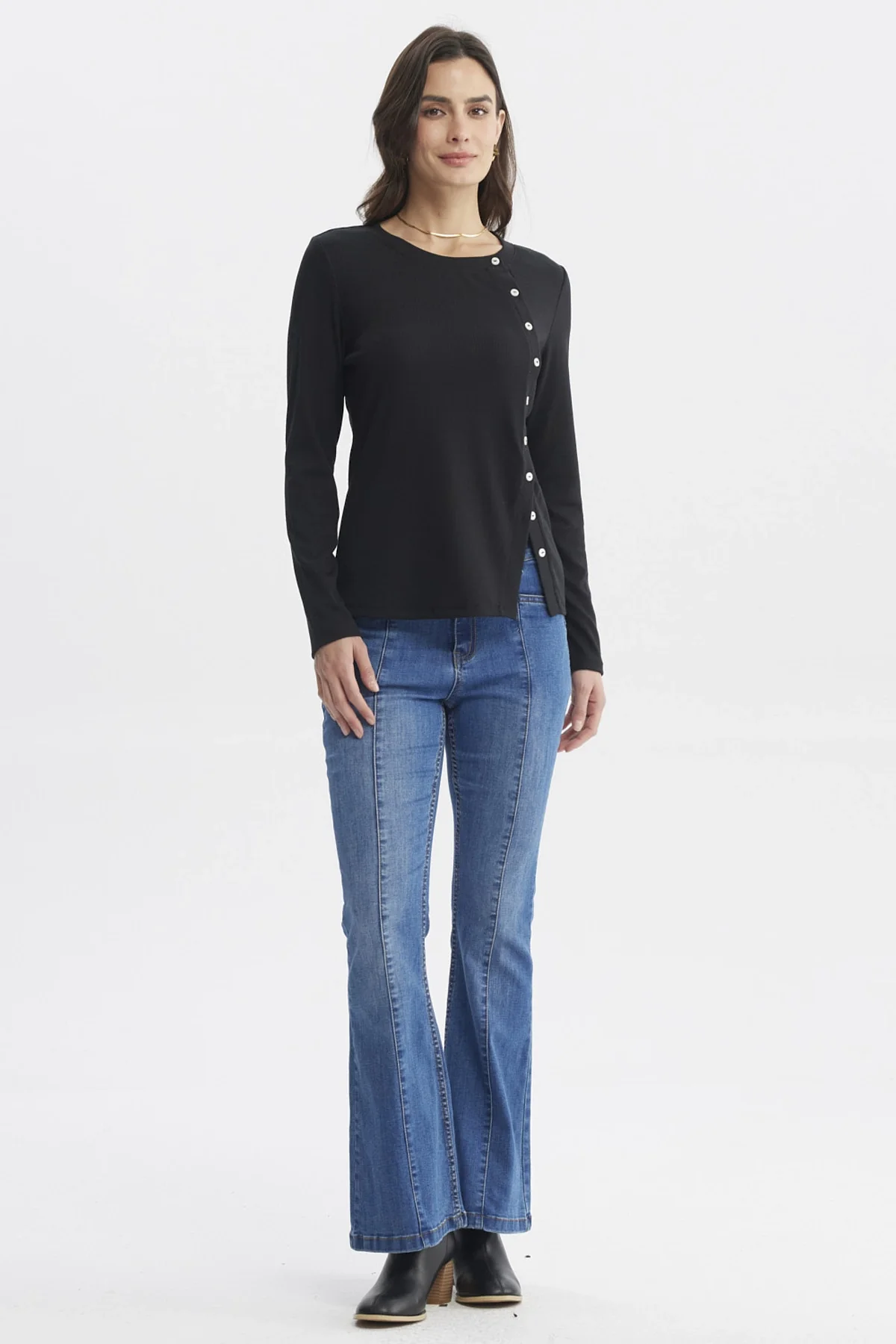 Polera Mujer Escote Recto Negro - Image 4
