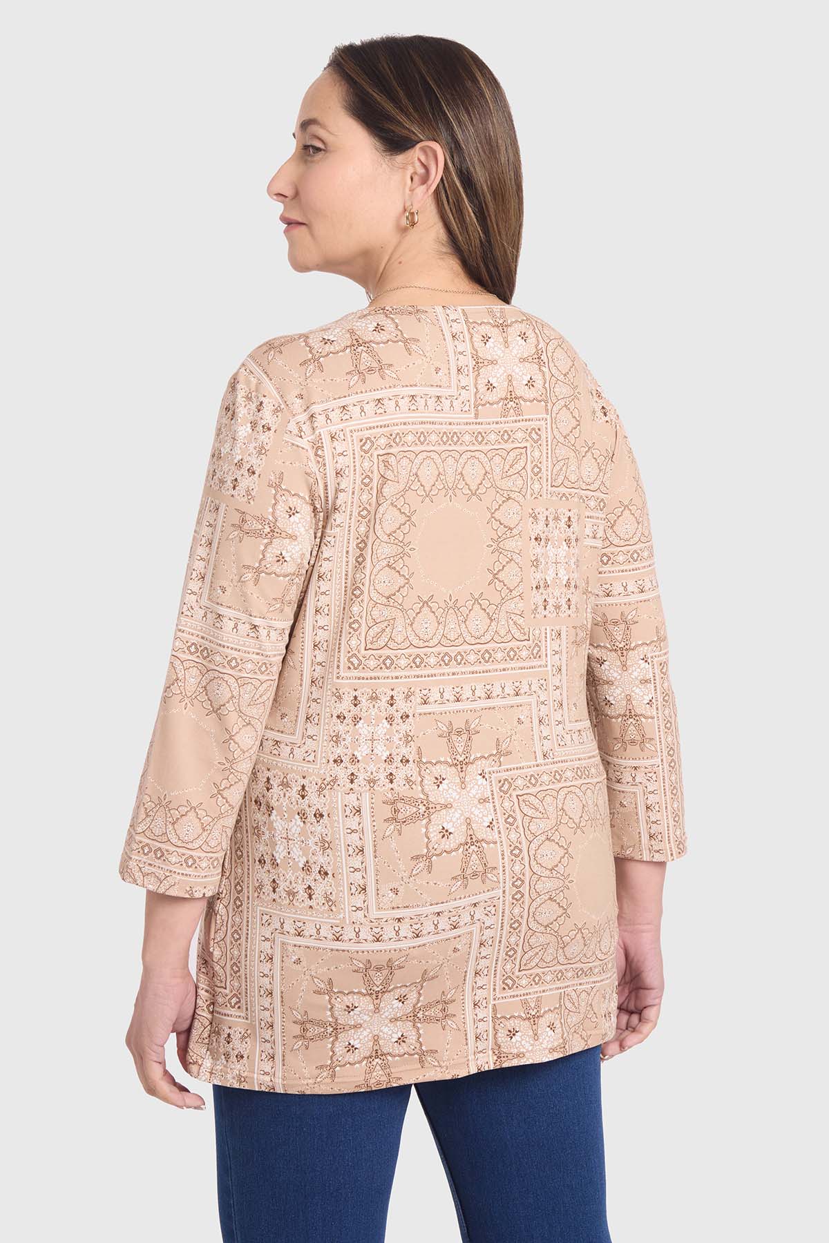 Polera Mujer Estampada Beige - Image 3