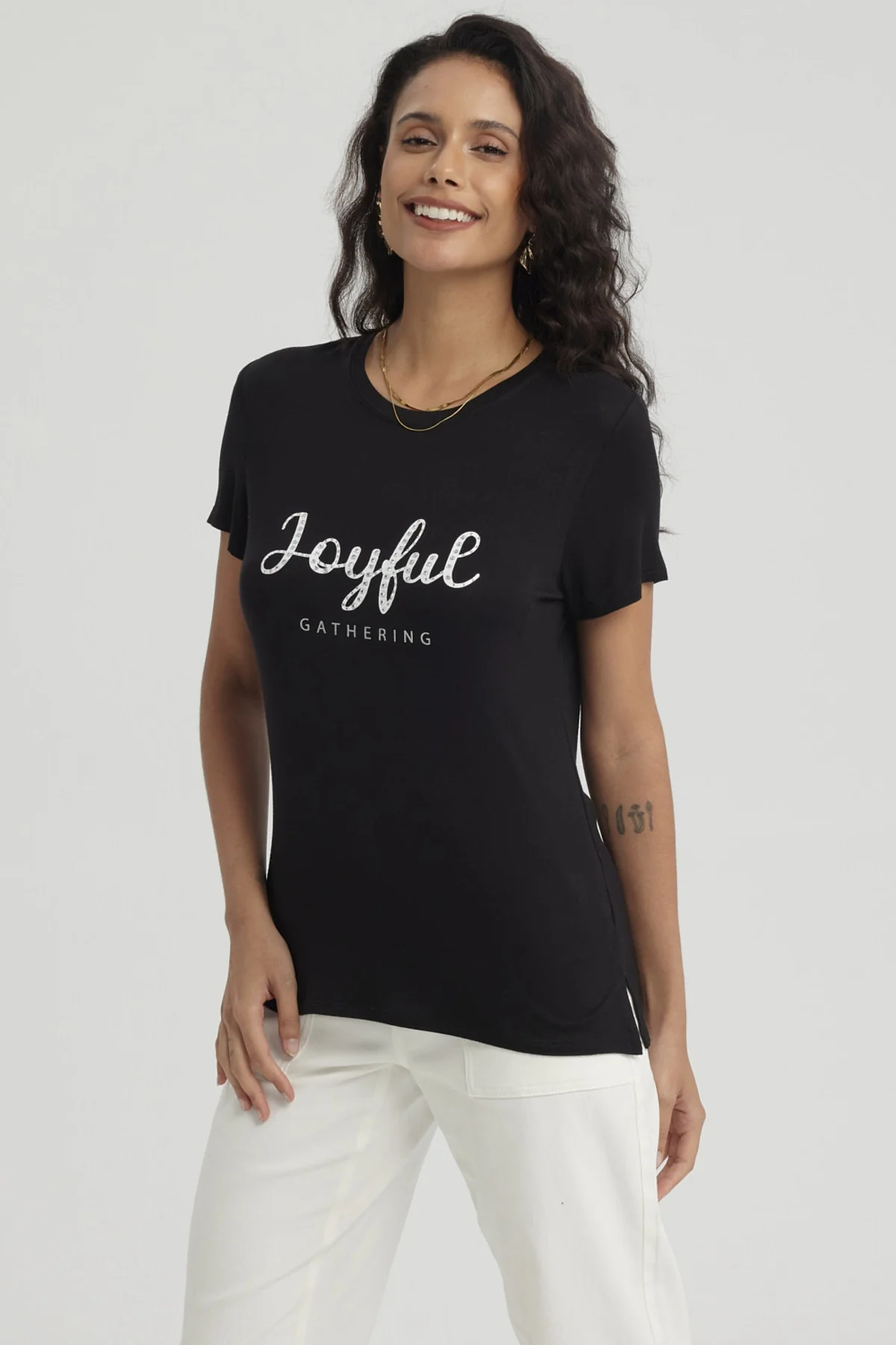 Polera Mujer Estampado Negro - Image 2