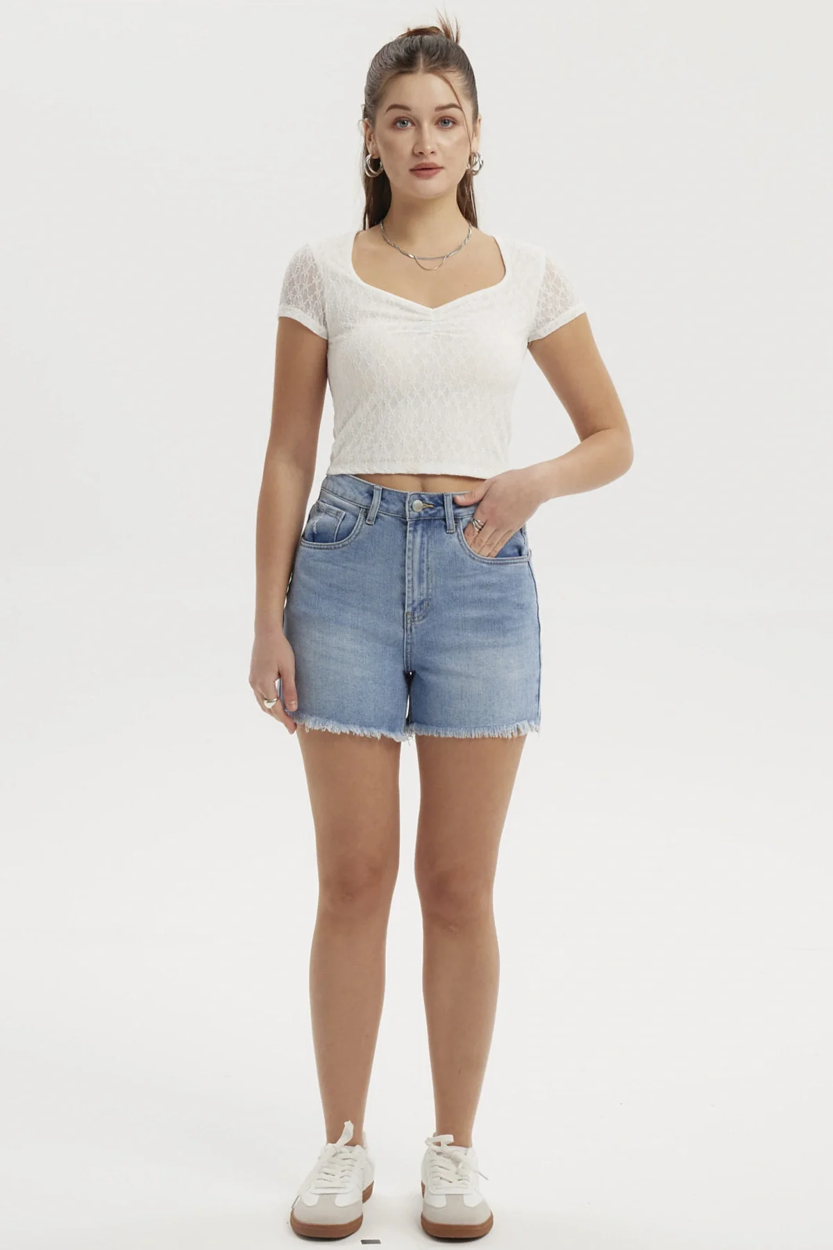 Polera Mujer Fruncido Elástico Blanco - Image 4
