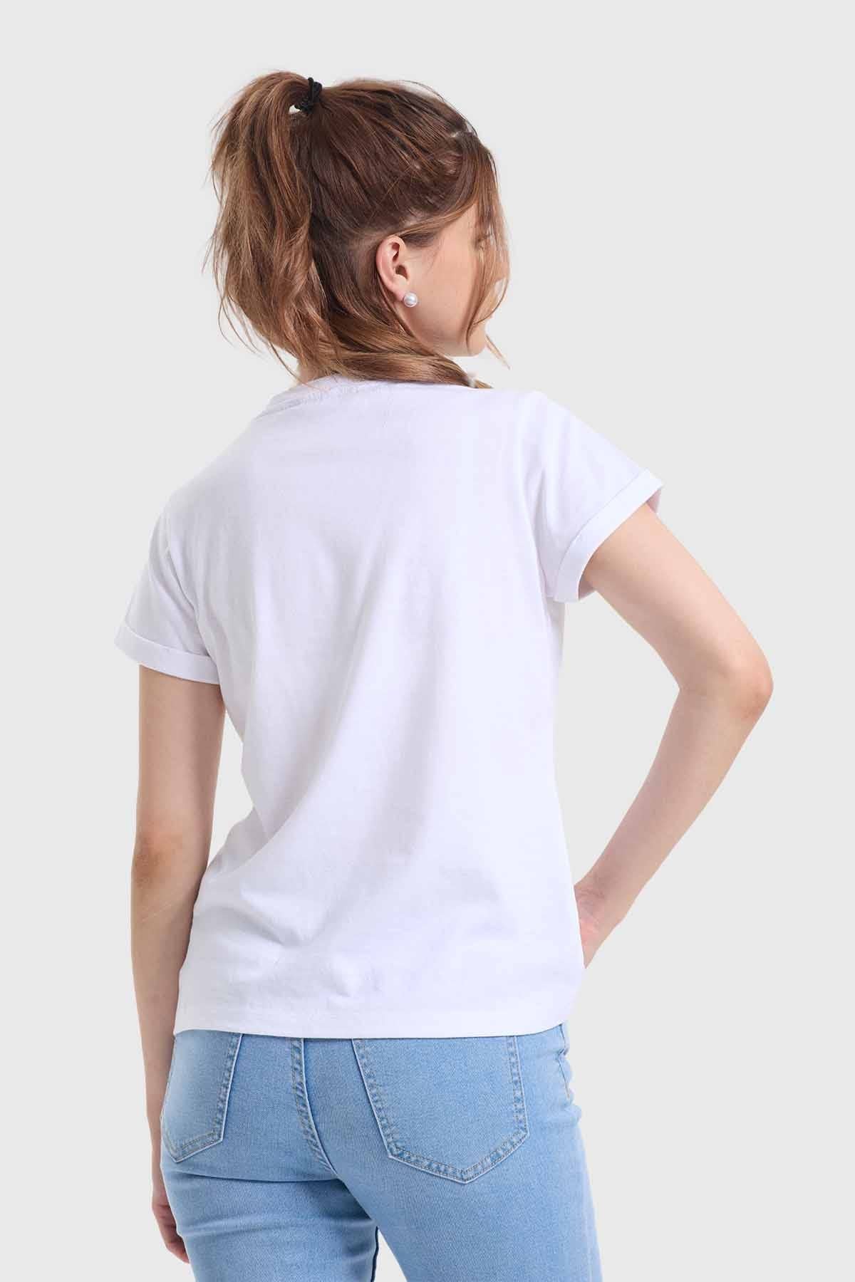 Polera Mujer Gráfica Roll Up Blanco - Image 3