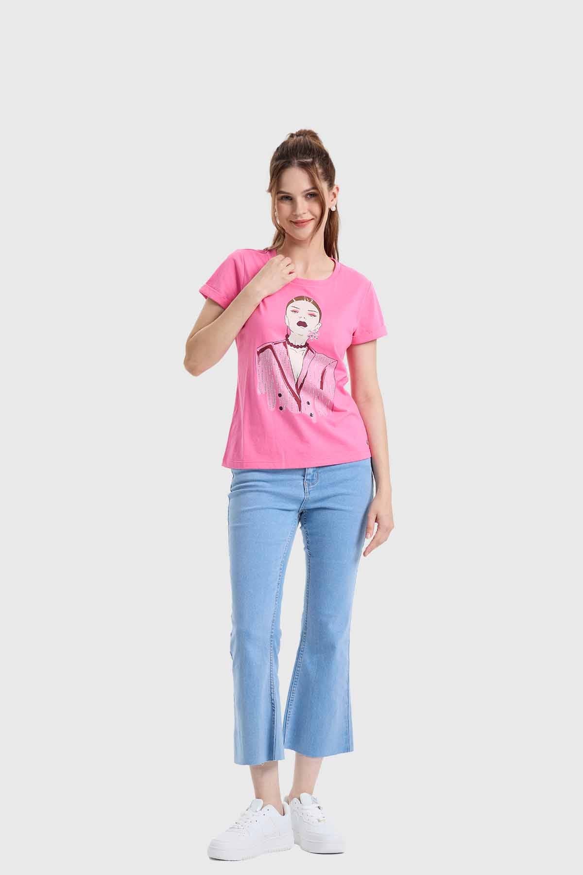 Polera Mujer Gráfica Roll Up Rosado - Image 4