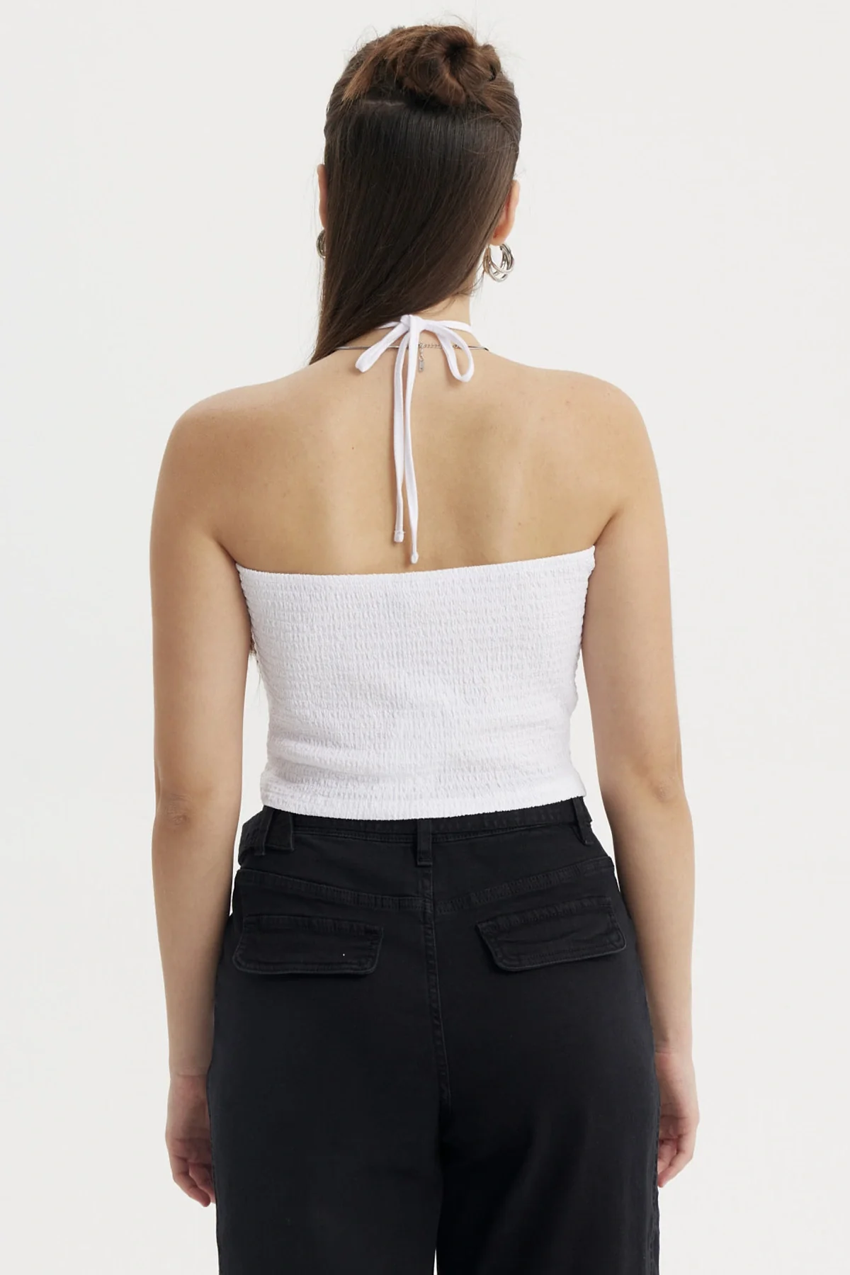Polera Mujer Halter Blanco - Image 3