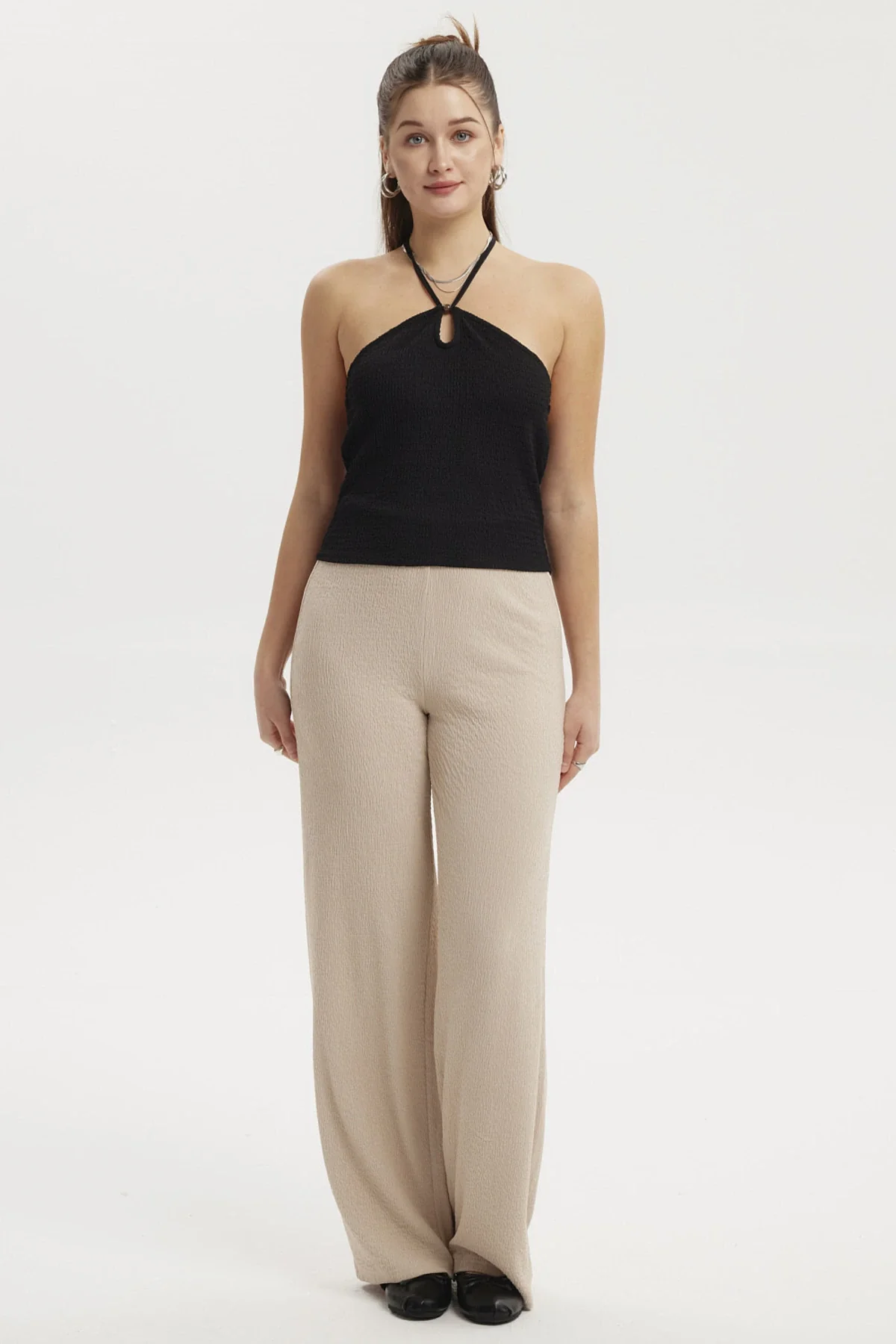 Polera Mujer Halter Negro - Image 4
