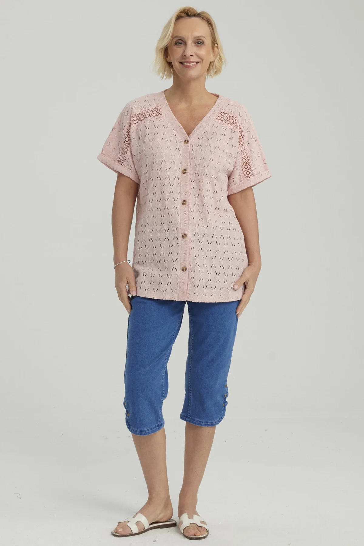 Polera Mujer Lisa Abotonada Palo Rosa - Image 4