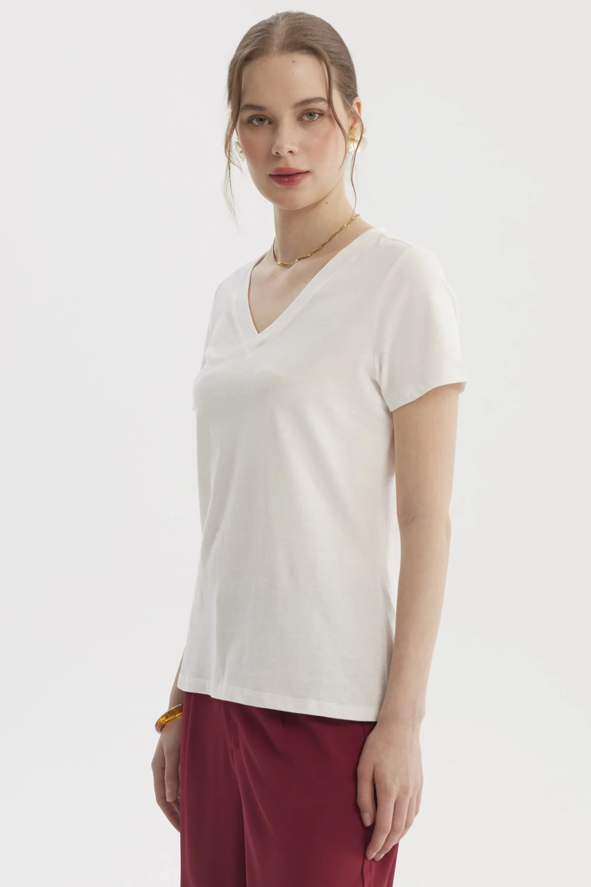 Polera Mujer Lisa Algodón Crudo - Image 2