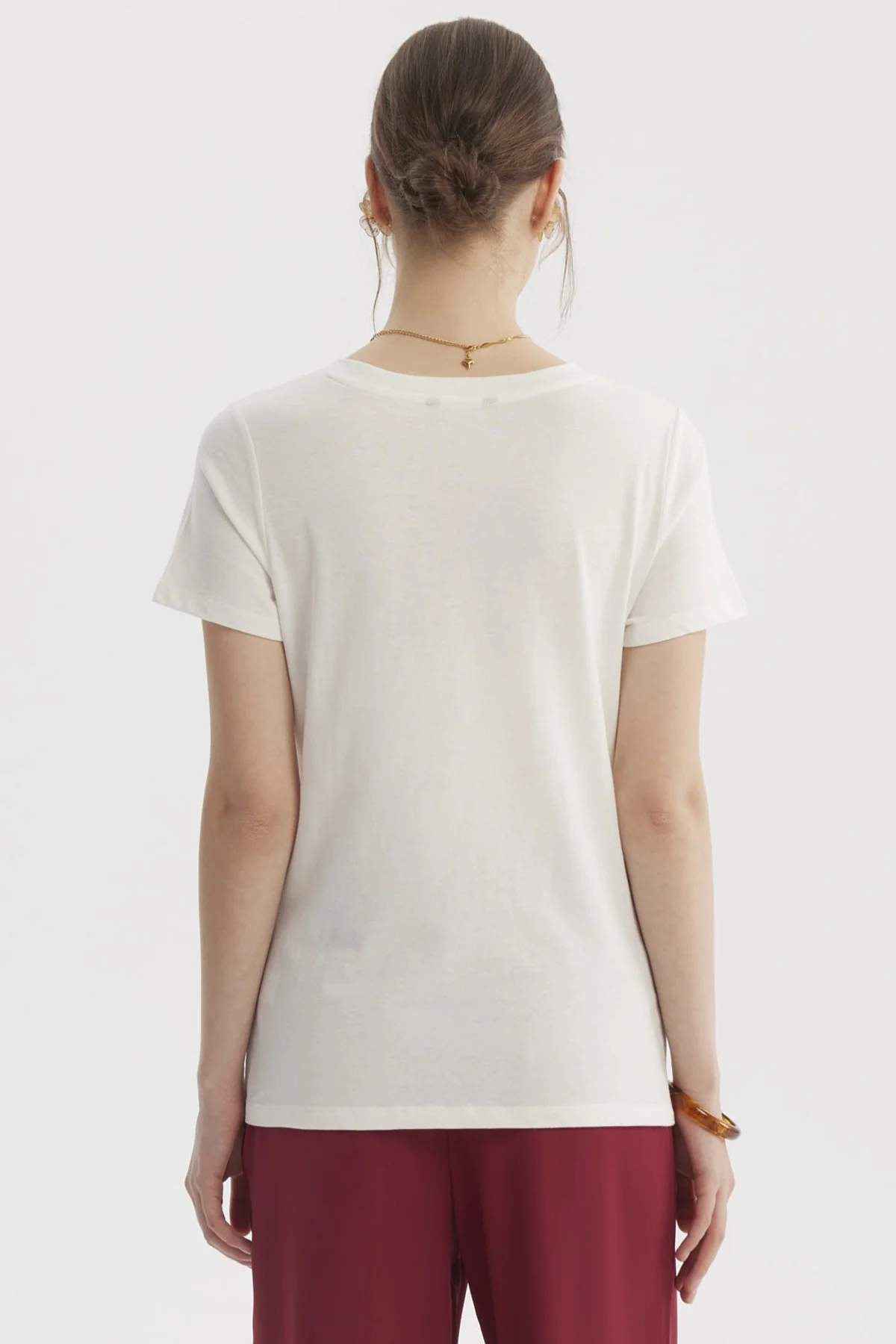Polera Mujer Lisa Algodón Crudo - Image 3