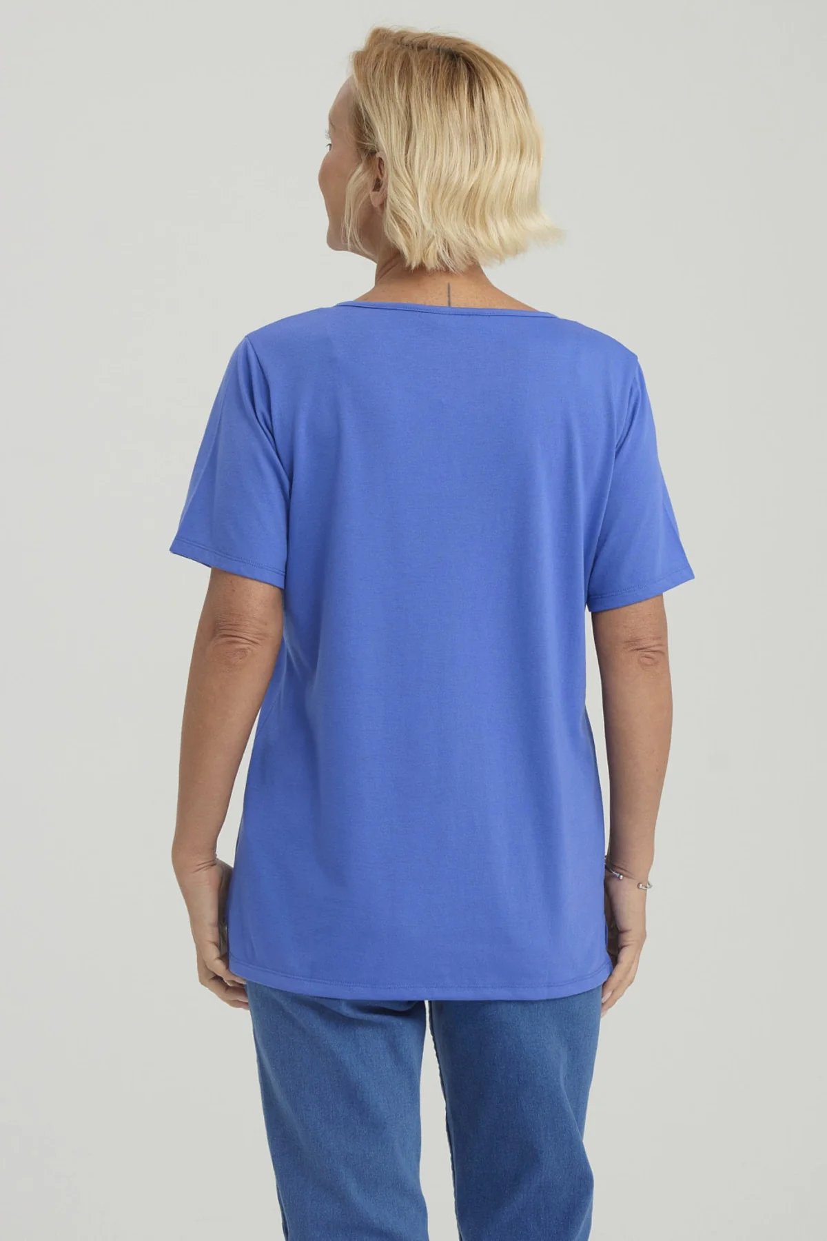 Polera Mujer Lisa Apertura Azulino - Image 3