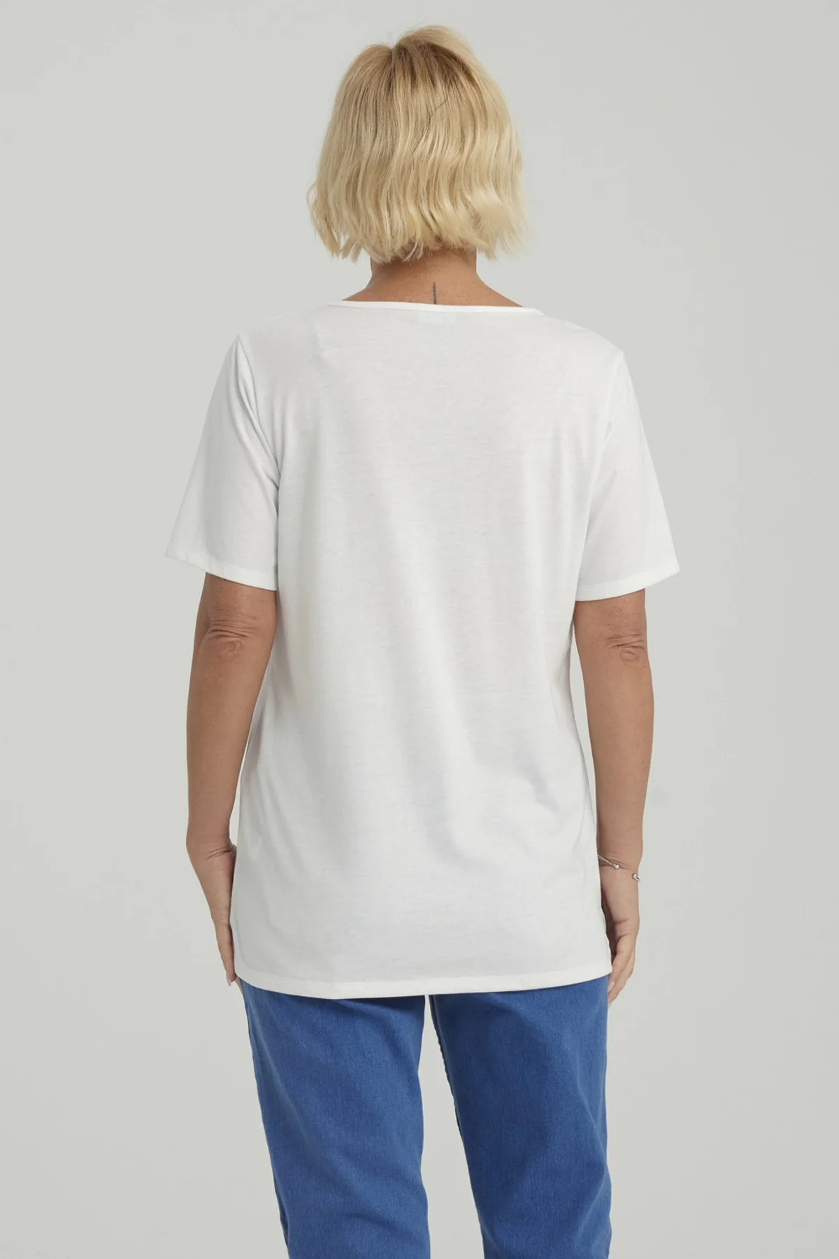 Polera Mujer Lisa Apertura Crudo - Image 3