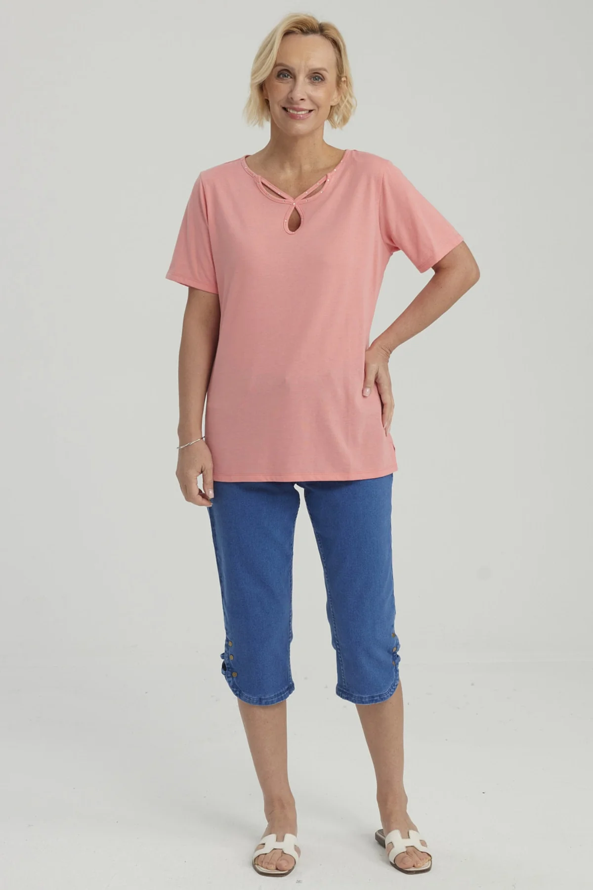 Polera Mujer Lisa Apertura Sandía - Image 4
