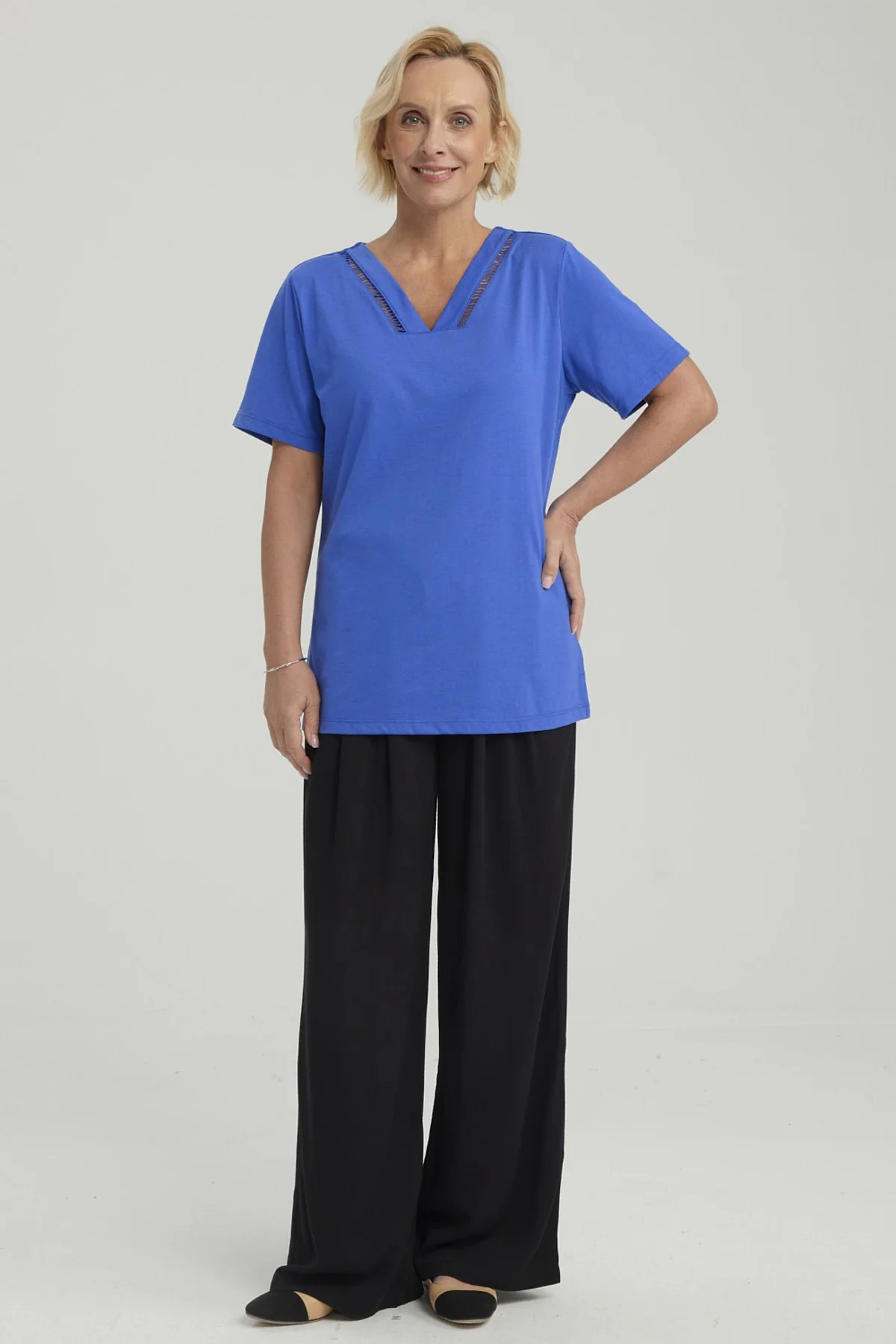 Polera Mujer Lisa Azulino - Image 4