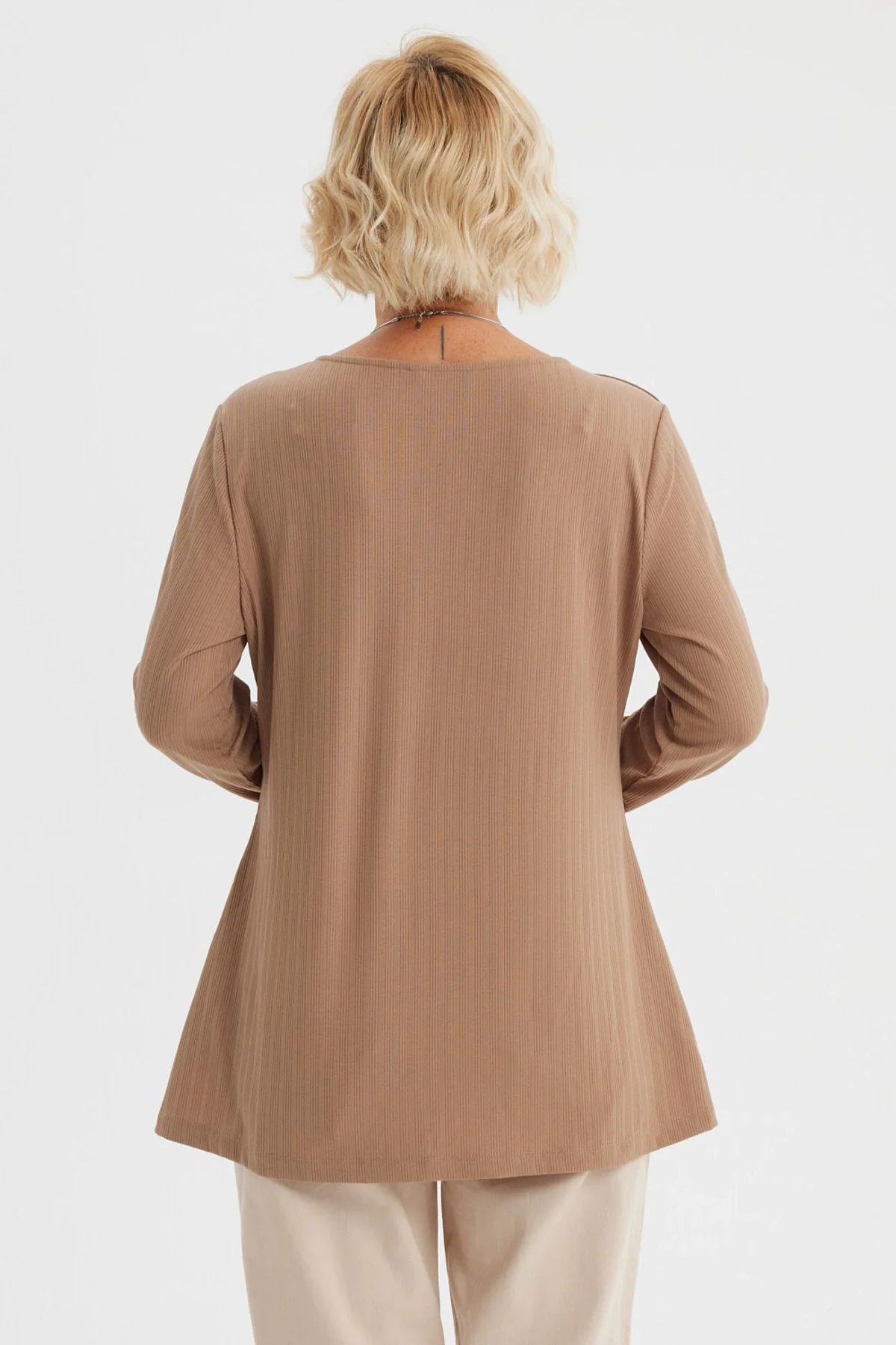 Polera Mujer Lisa Café - Image 3