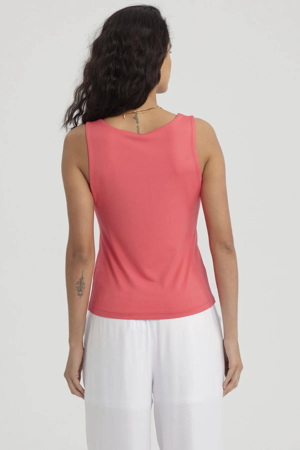 Polera Mujer Lisa Doble Capa Coral - Image 3