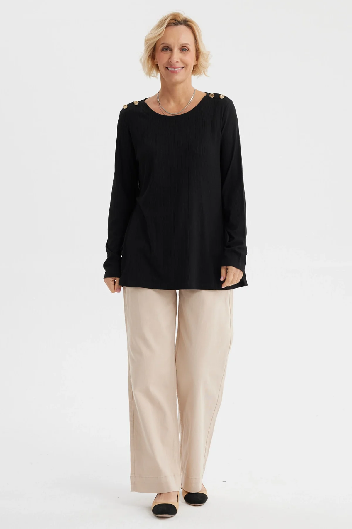 Polera Mujer Lisa Negro - Image 4