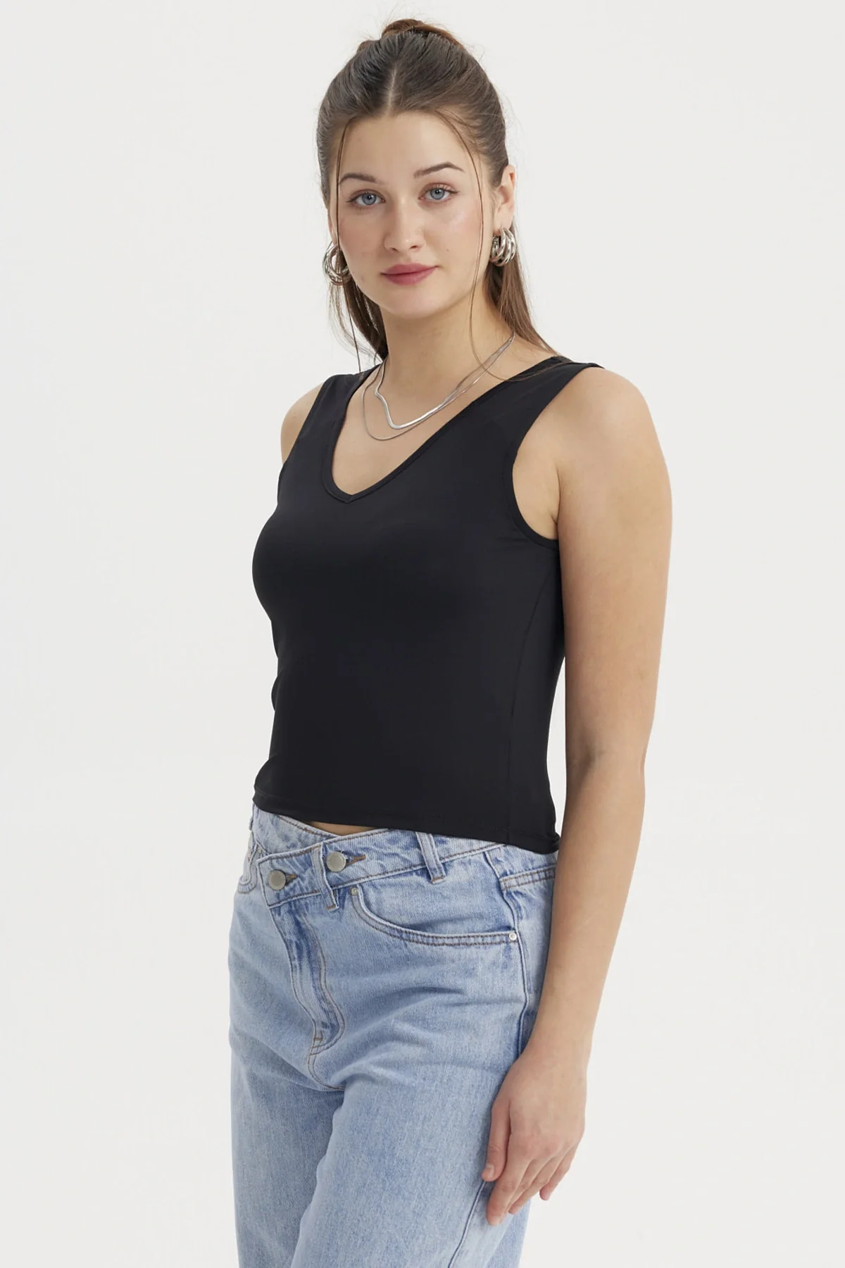 Polera Mujer Lisa Negro - Image 2