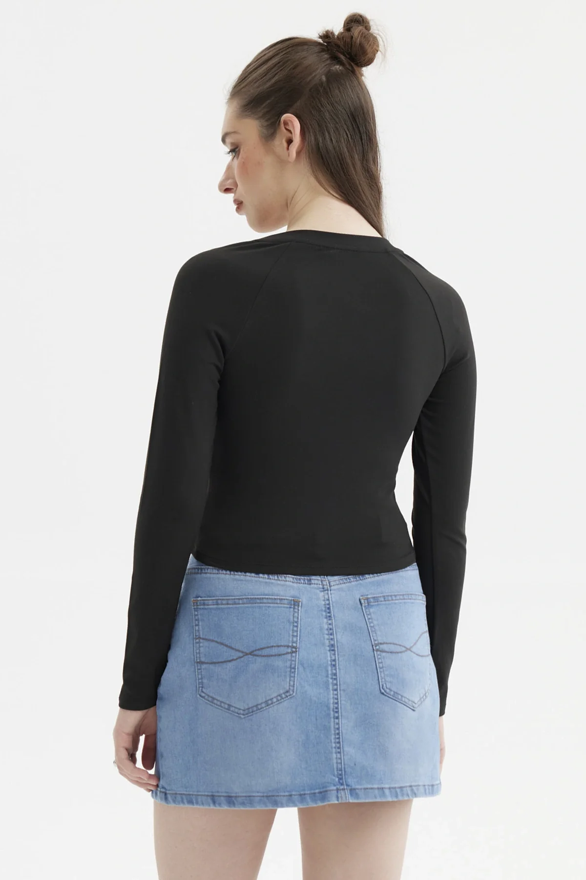 Polera Mujer Lisa Negro - Image 3