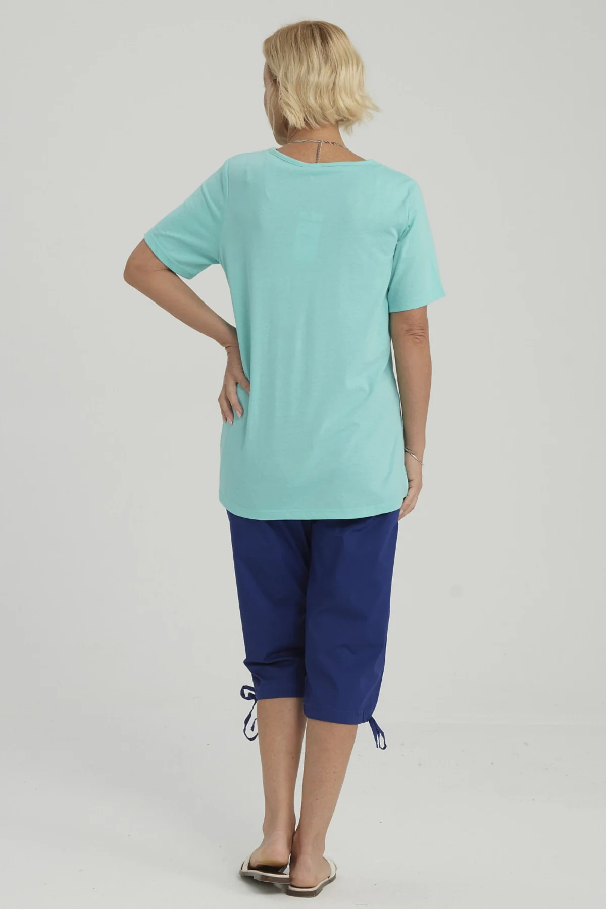 Polera Mujer Lisa Turquesa - Image 3