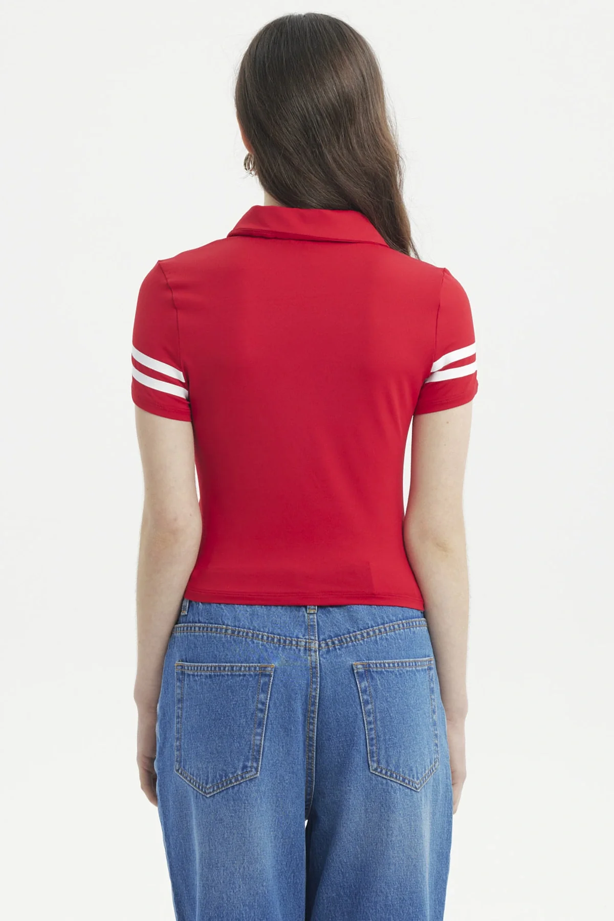Polera Mujer Madia Pata Botón Rojo - Image 3