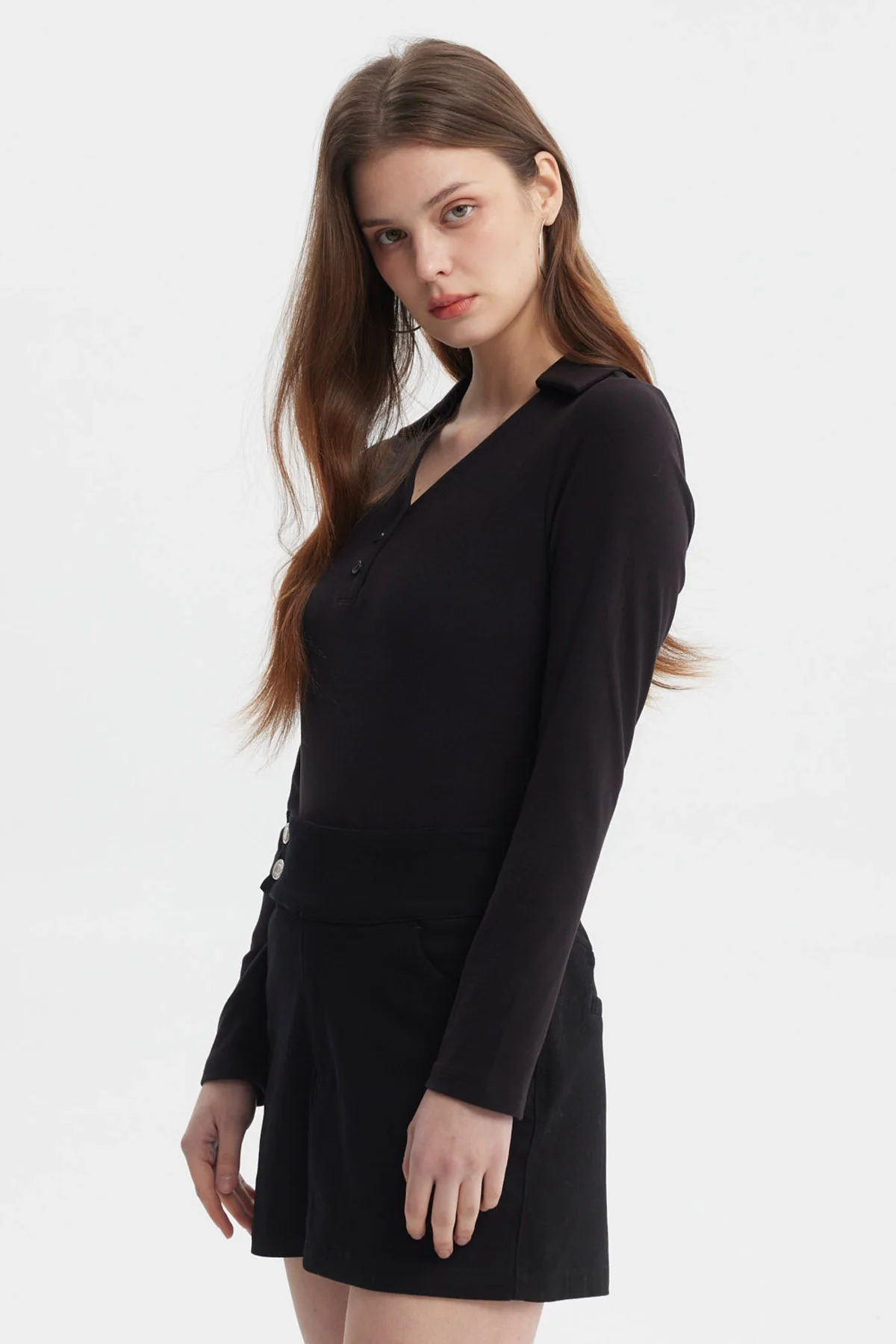 Polera Mujer Manga Larga Negro - Image 2