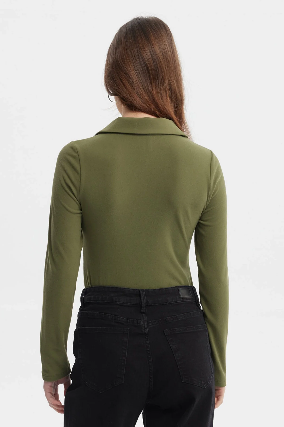 Polera Mujer Manga Larga Verde Militar Claro - Image 3