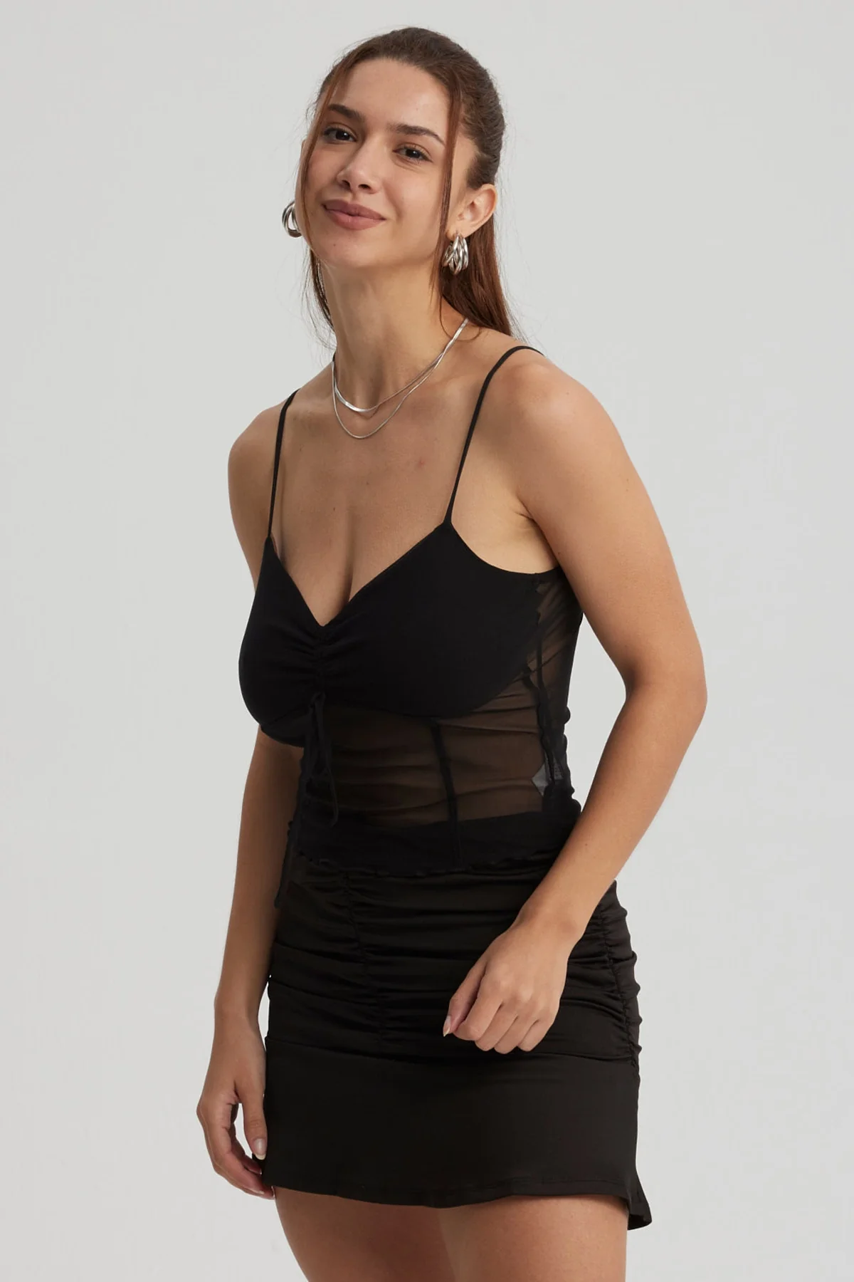 Polera Mujer Mesh Pabilo Negro - Image 2