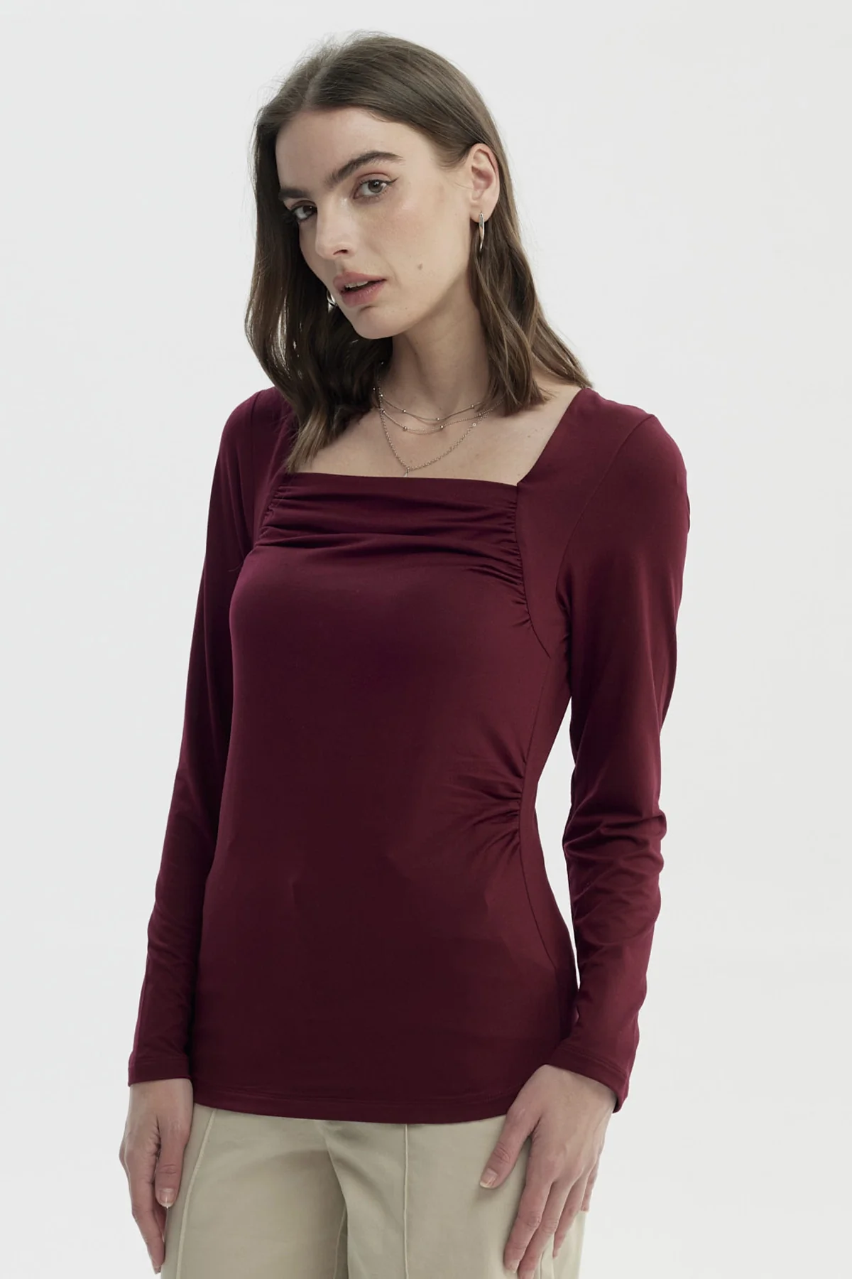 Polera Mujer Mujer Burdeo - Image 2