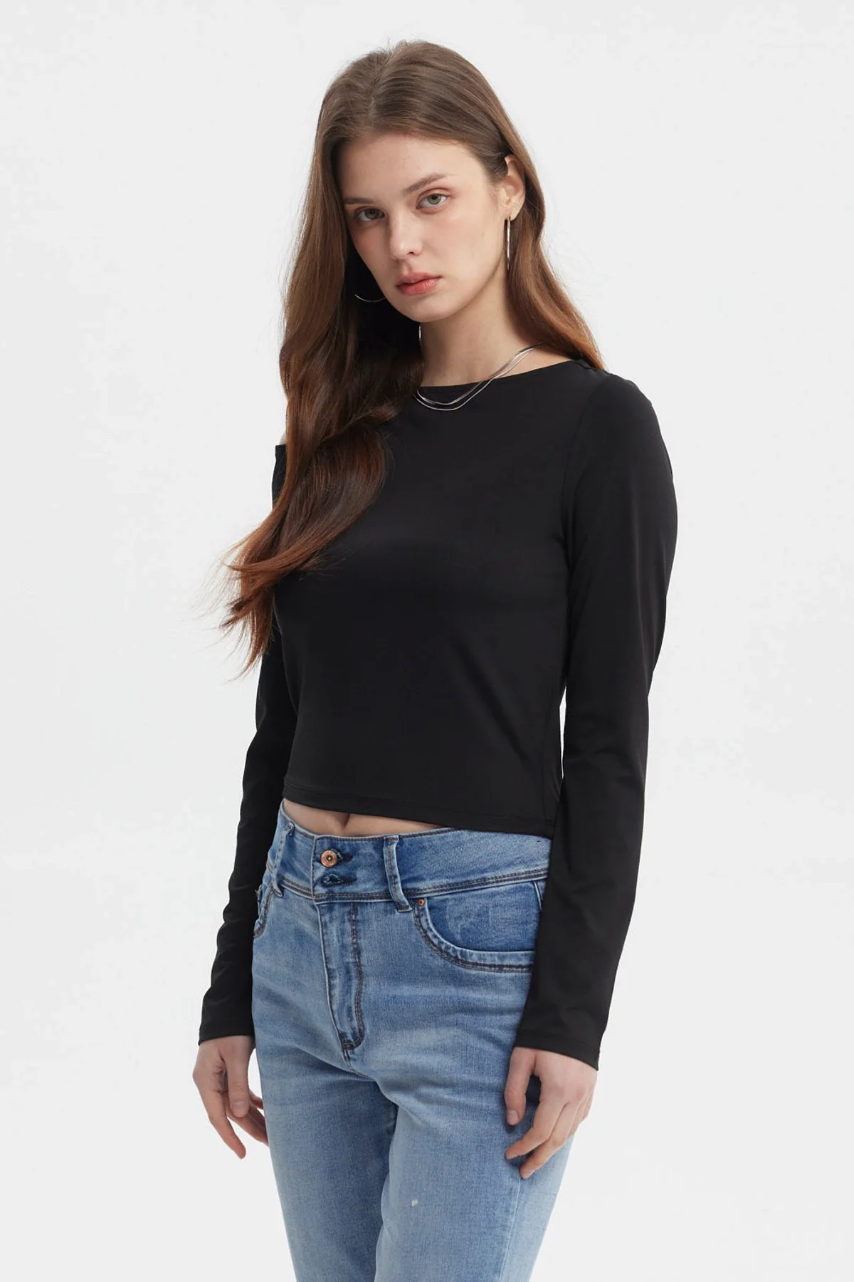 Polera Mujer Nudo Hombro Negro - Image 2