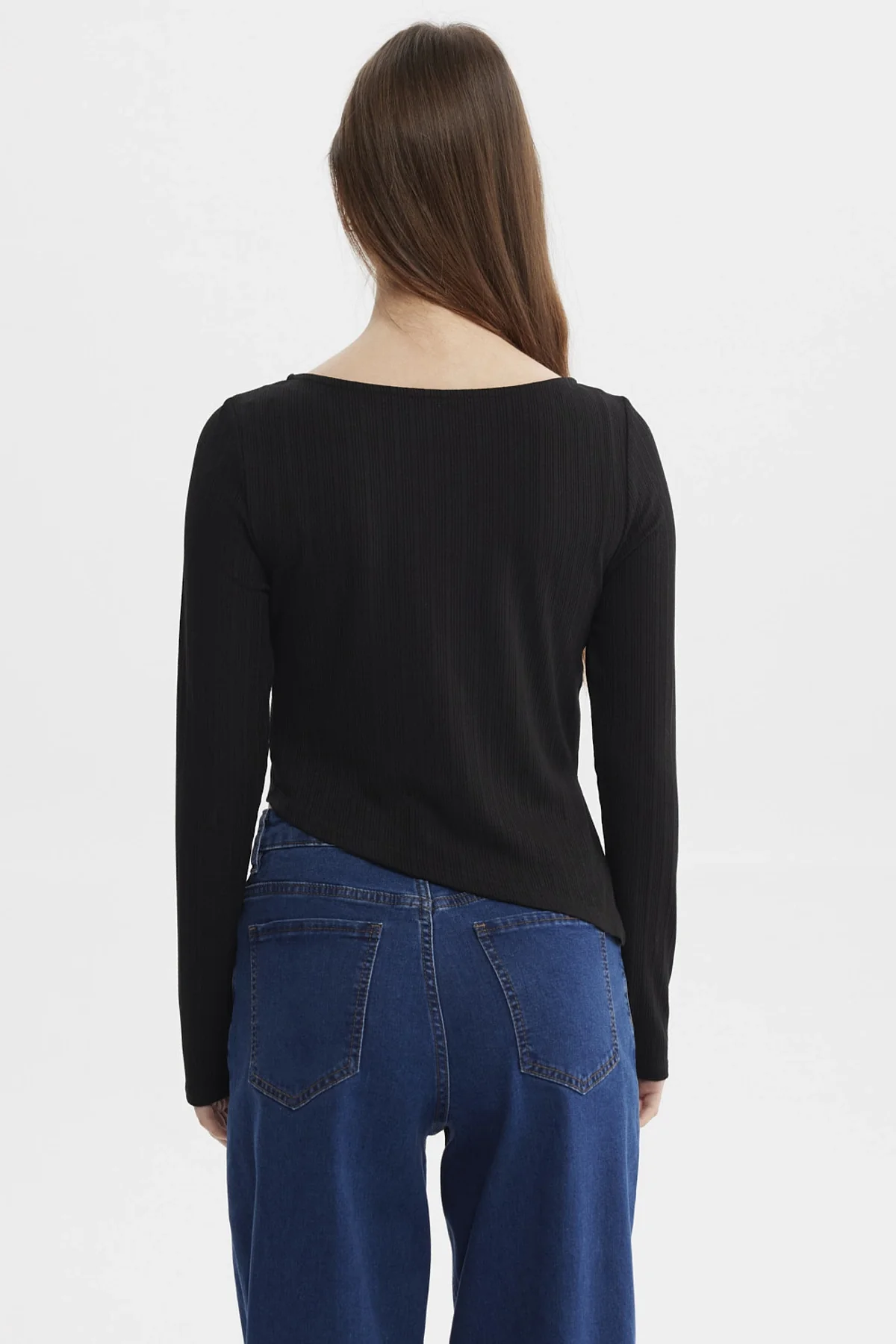 Polera Mujer Ojetillo En Costado Negro - Image 3