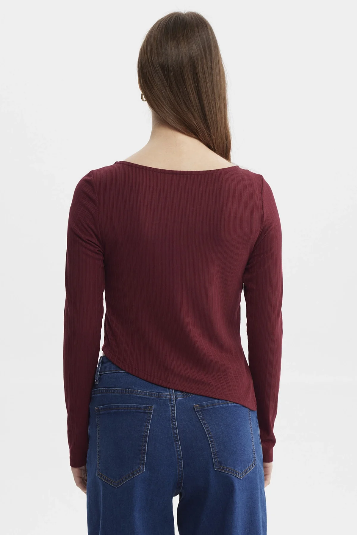 Polera Mujer Ojetillo En Costado Rojo - Image 3