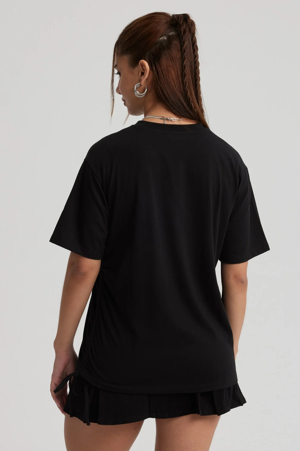 Polera Mujer Oversize Recogido Negro - Image 3