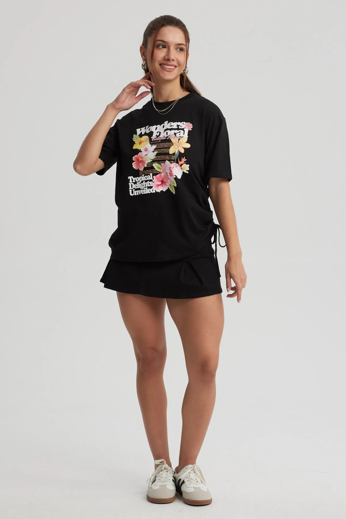 Polera Mujer Oversize Recogido Negro - Image 4