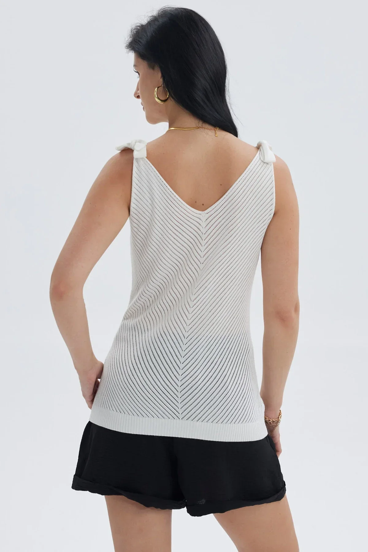 Polera Mujer Pabilo Con Nudo Crudo - Image 3