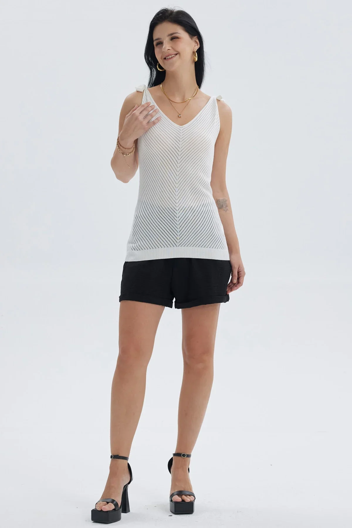 Polera Mujer Pabilo Con Nudo Crudo - Image 4