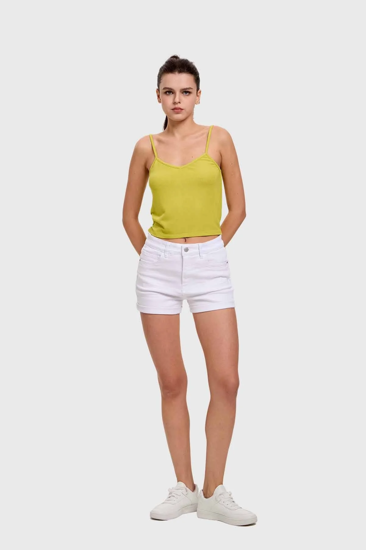 Polera Mujer Pabilo Crop Verde - Image 4