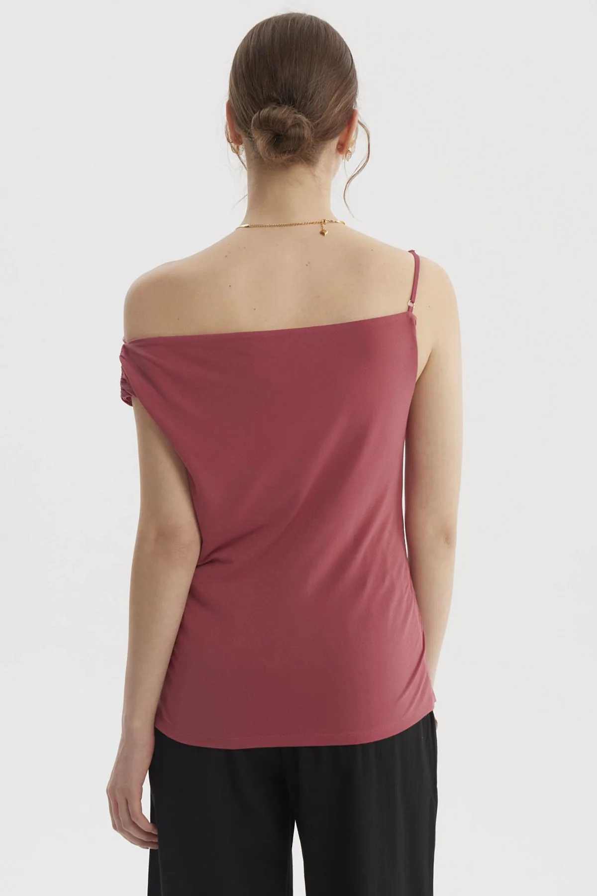 Polera Mujer Pabilo Escote Asimétrico Malva - Image 3
