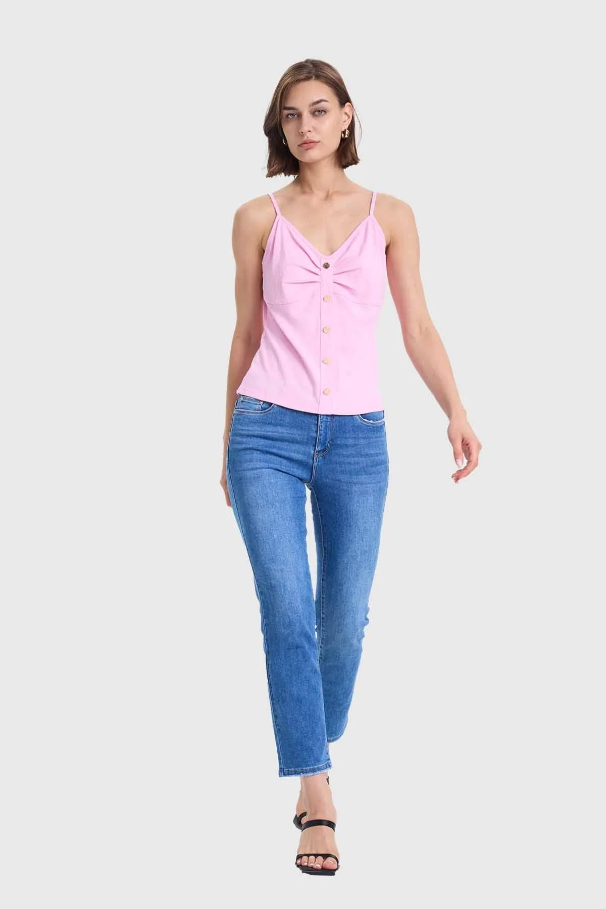 Polera Mujer Pábilo Rib Botones Rosado - Image 4