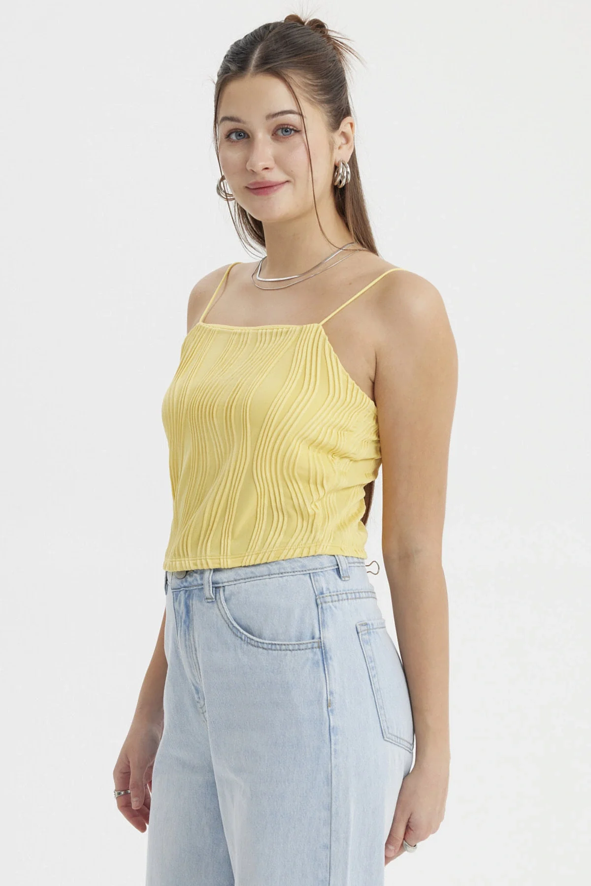 Polera Mujer Pabilo Textura Amarillo - Image 2