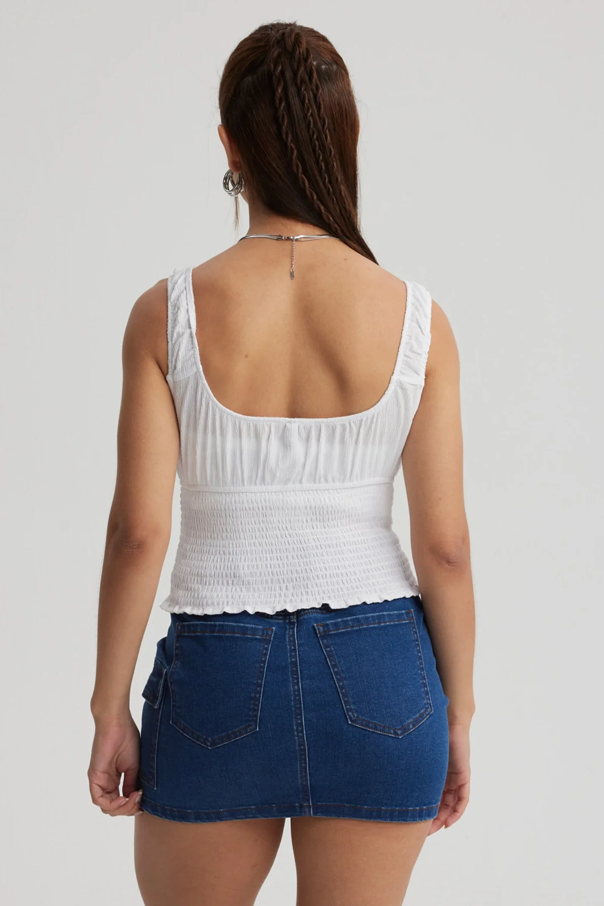 Polera Mujer Panal Lazo Blanco - Image 3