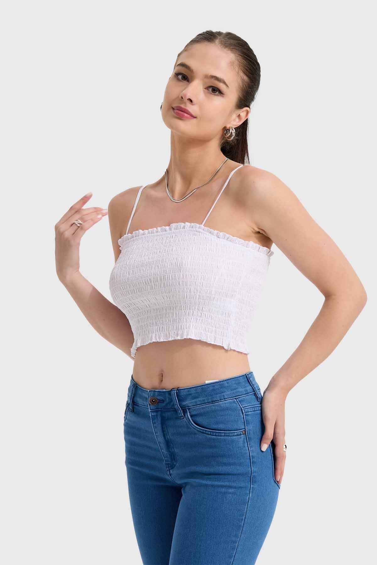 Polera Mujer Panal Pabilo Blanco - Image 2