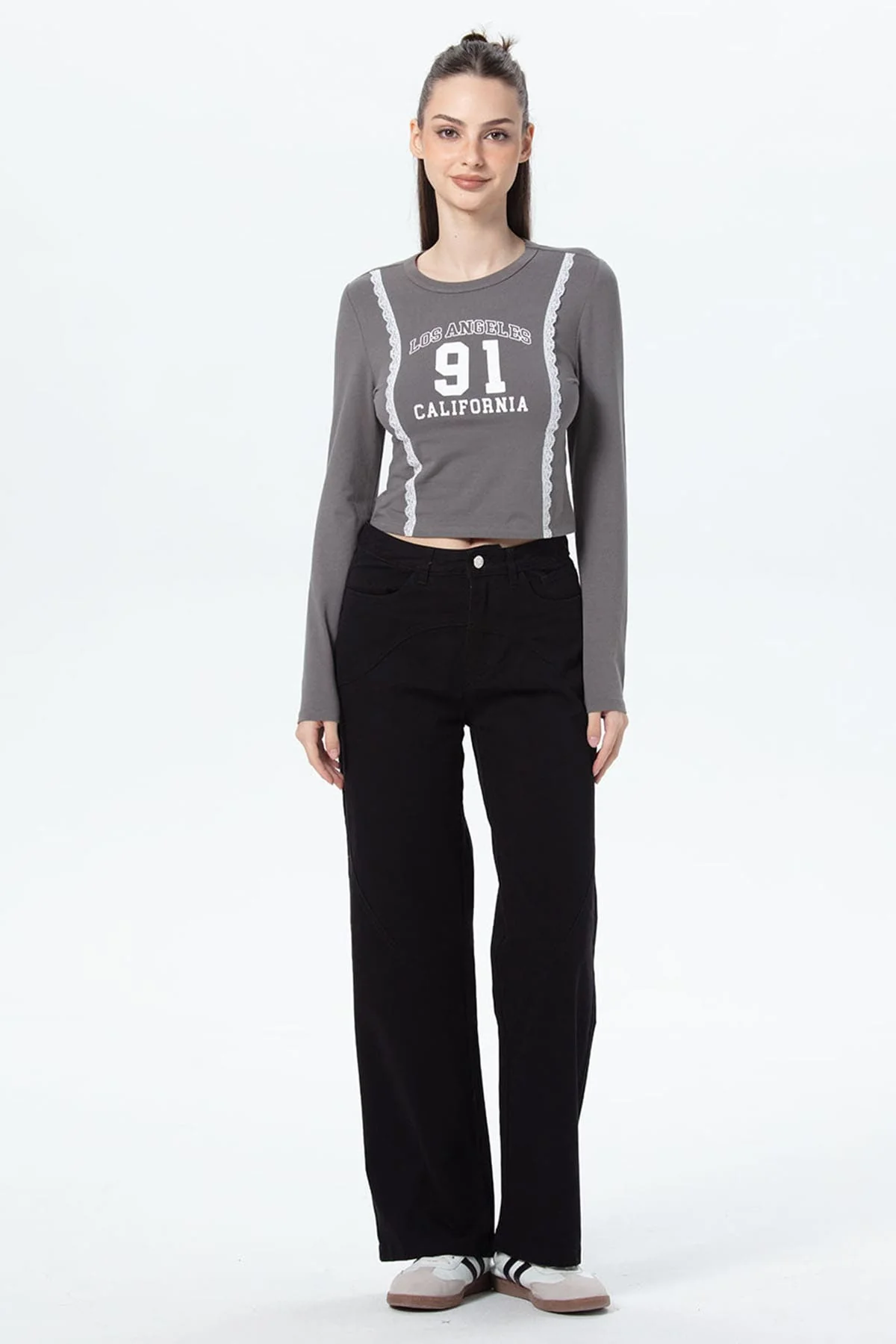 Polera Mujer Print Central Gris - Image 4