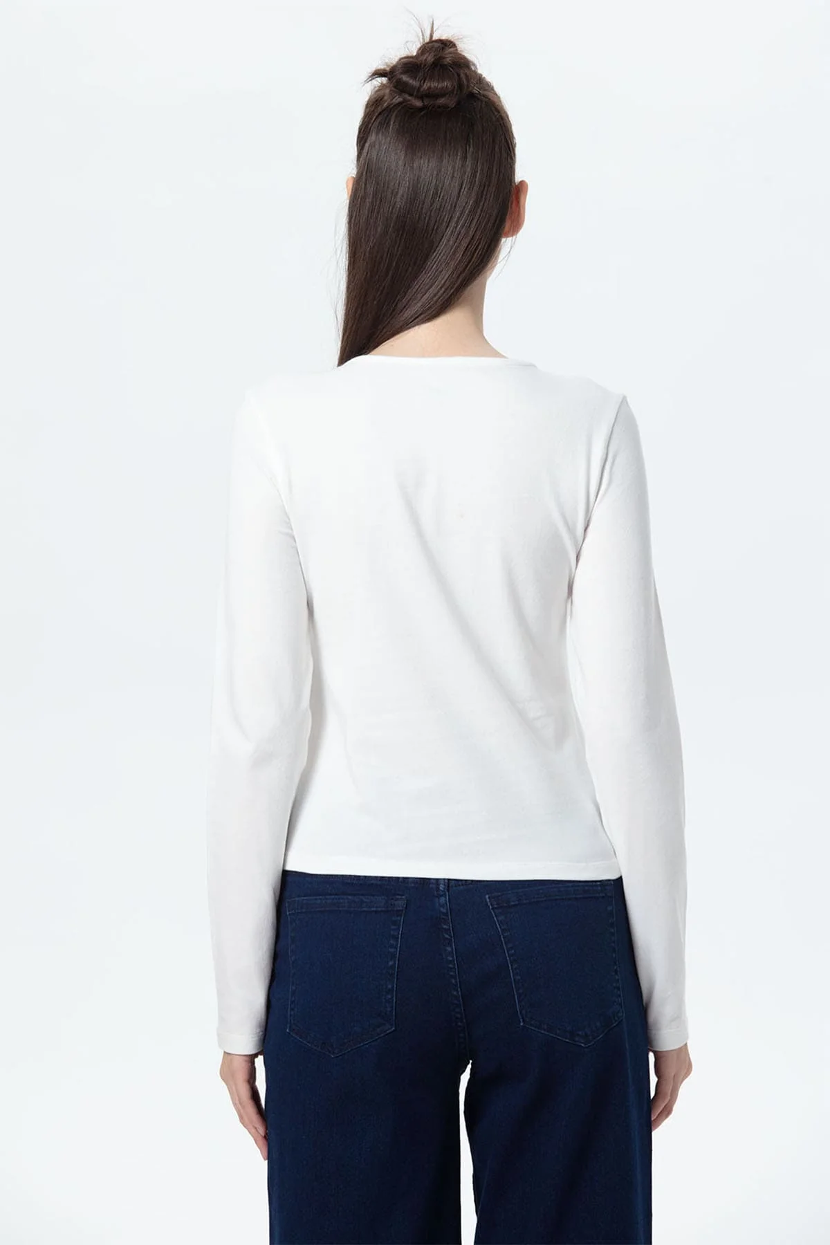 Polera Mujer Print College Crudo - Image 3