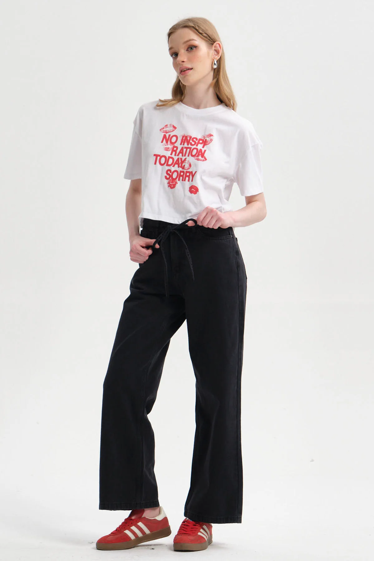 Polera Mujer Print Crop Blanco - Image 4