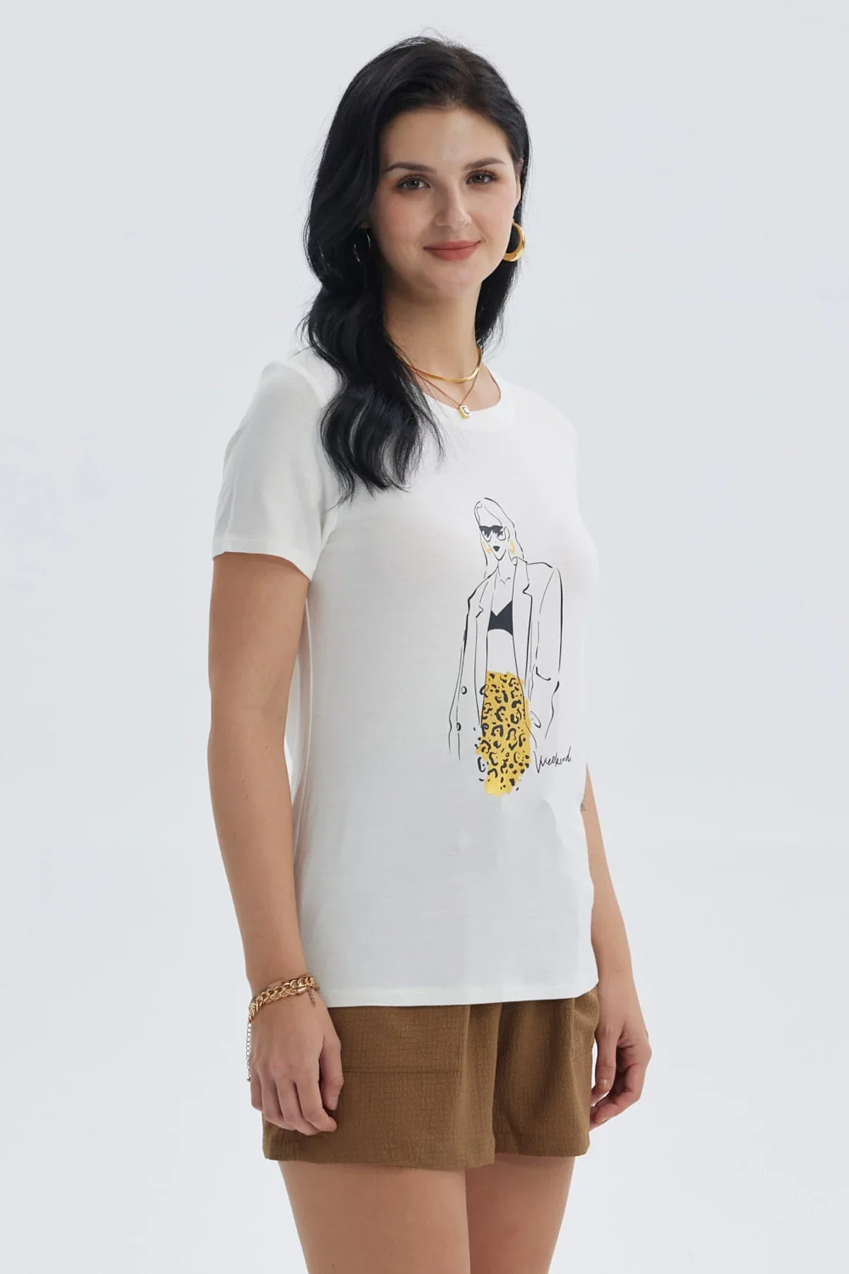 Polera Mujer Print Crudo - Image 2