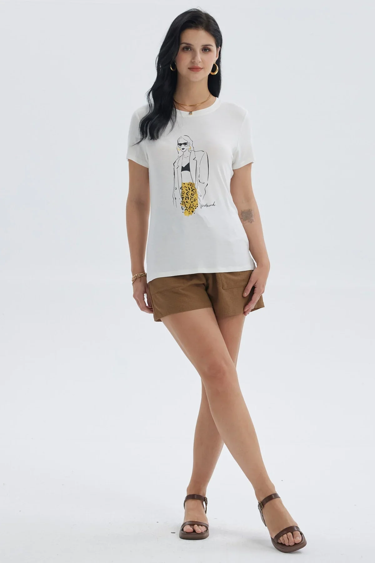 Polera Mujer Print Crudo - Image 4