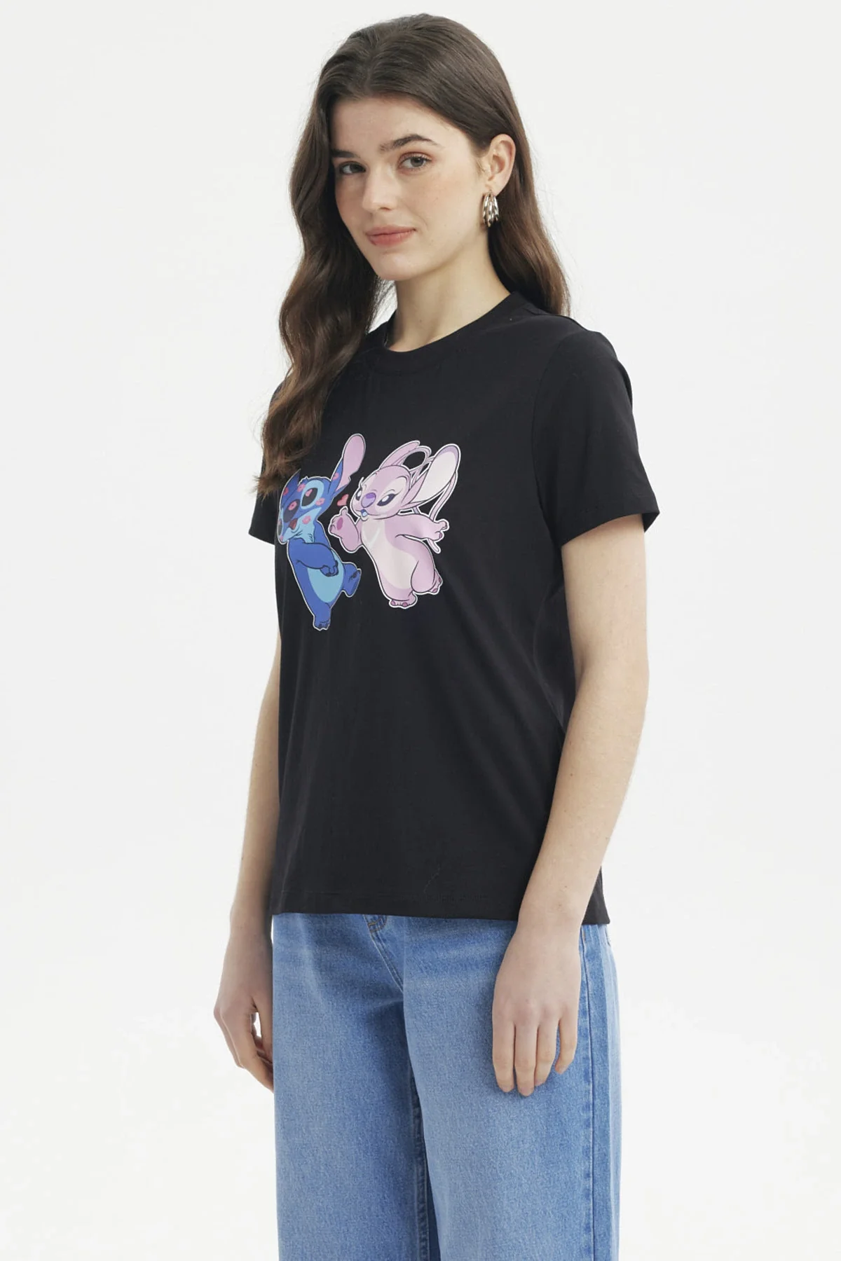 Polera Mujer Print Frontal Stitch Negro - Image 2