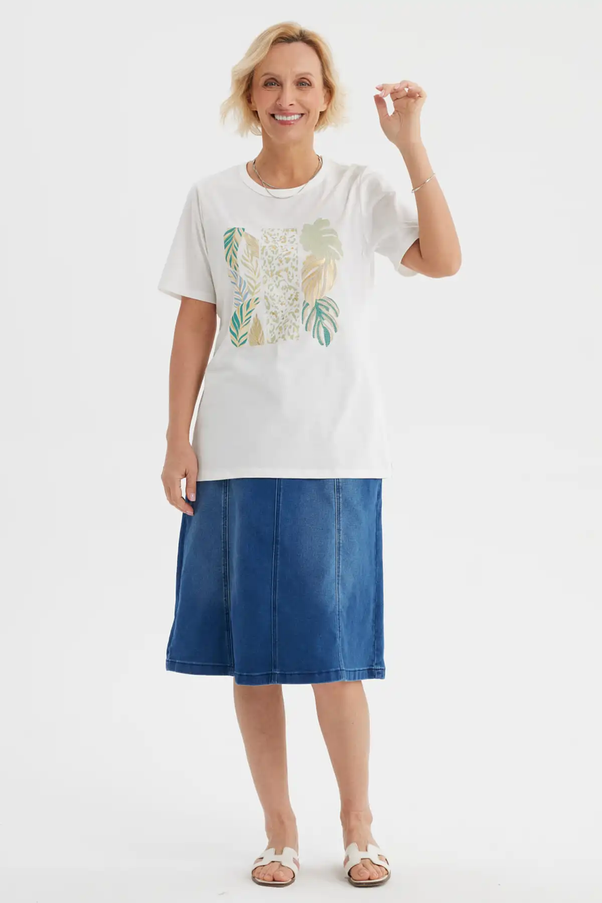 Polera Mujer Print Posicional Crudo - Image 4