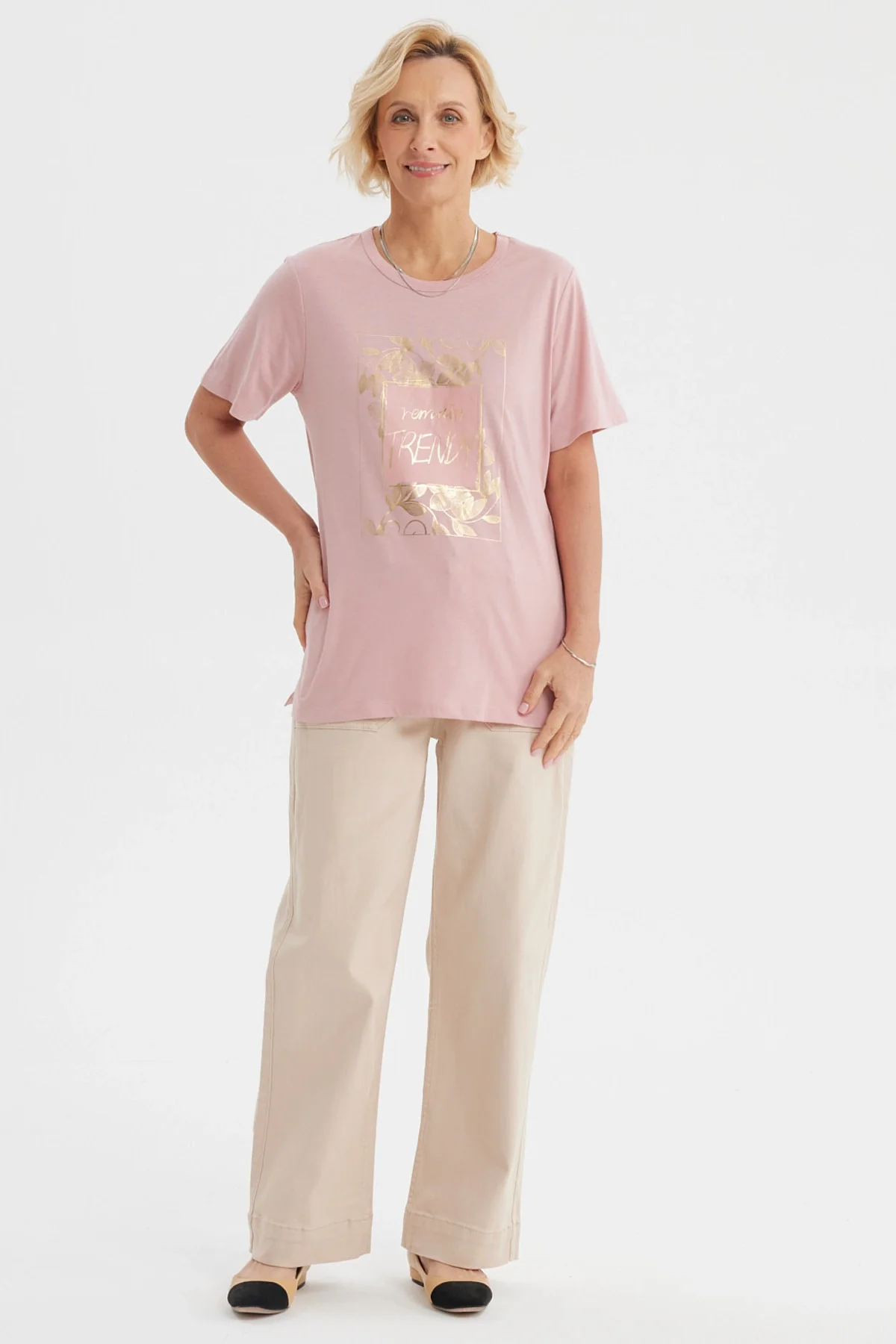 Polera Mujer Print Posicional Palo Rosa - Image 4