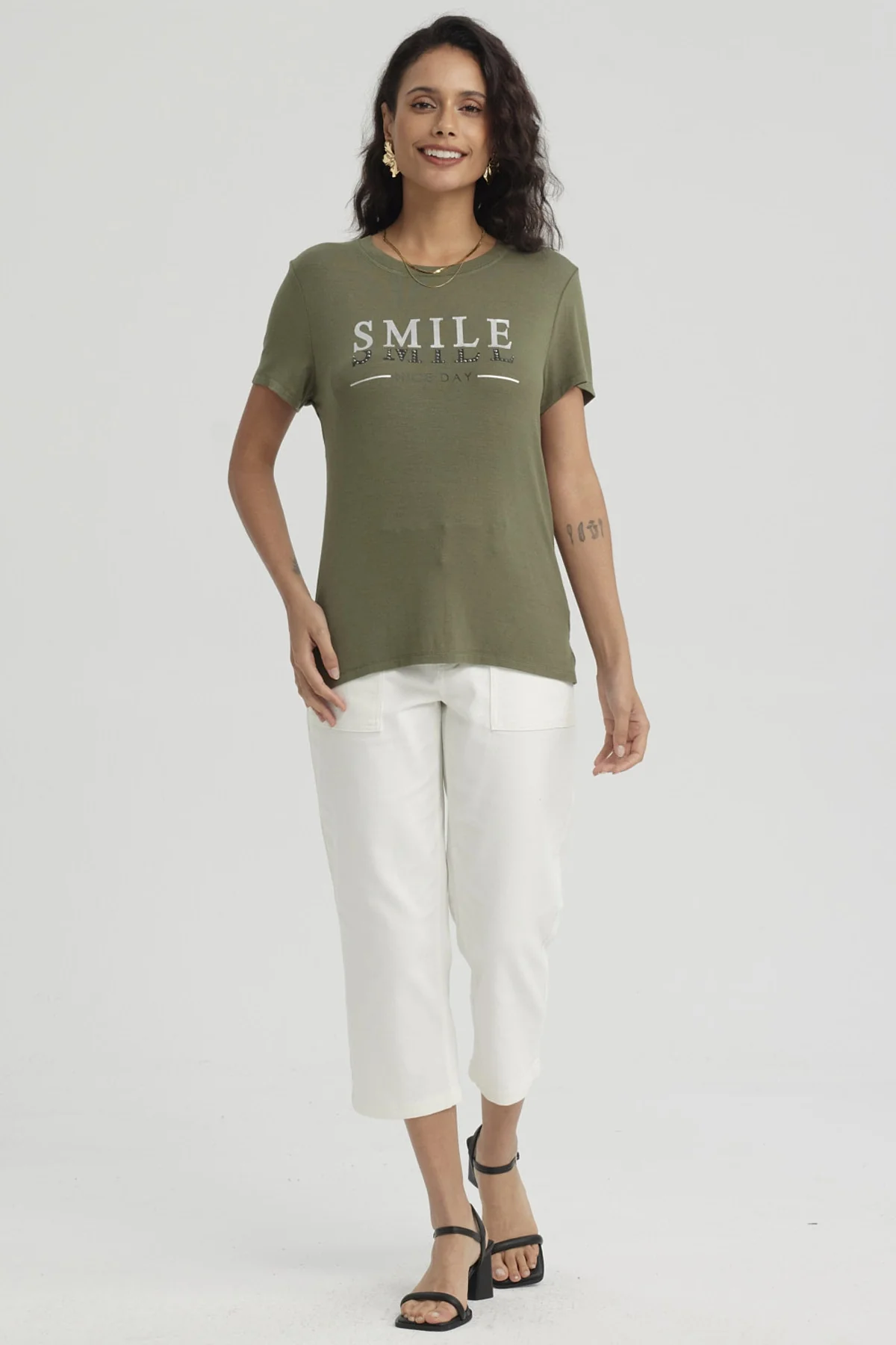 Polera Mujer Print Verde Musgo - Image 4
