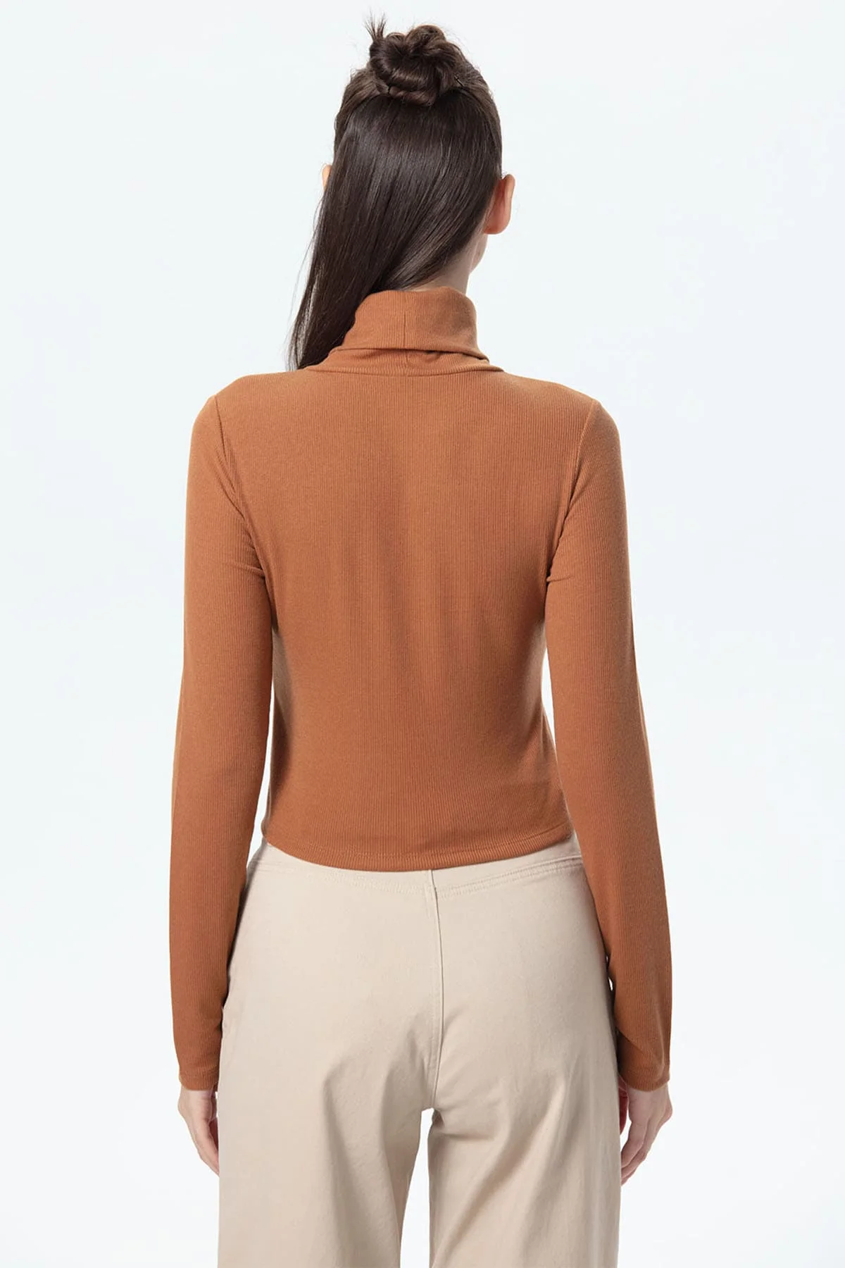 Polera Mujer Rib Café - Image 3
