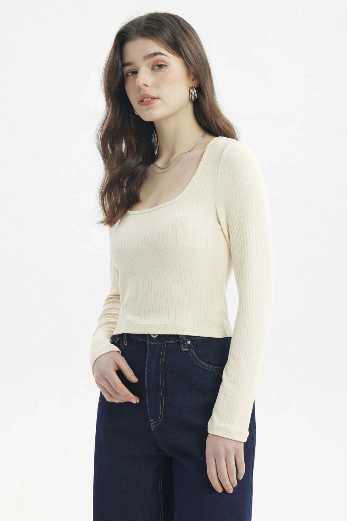 Polera Mujer Rib Crema - Image 2